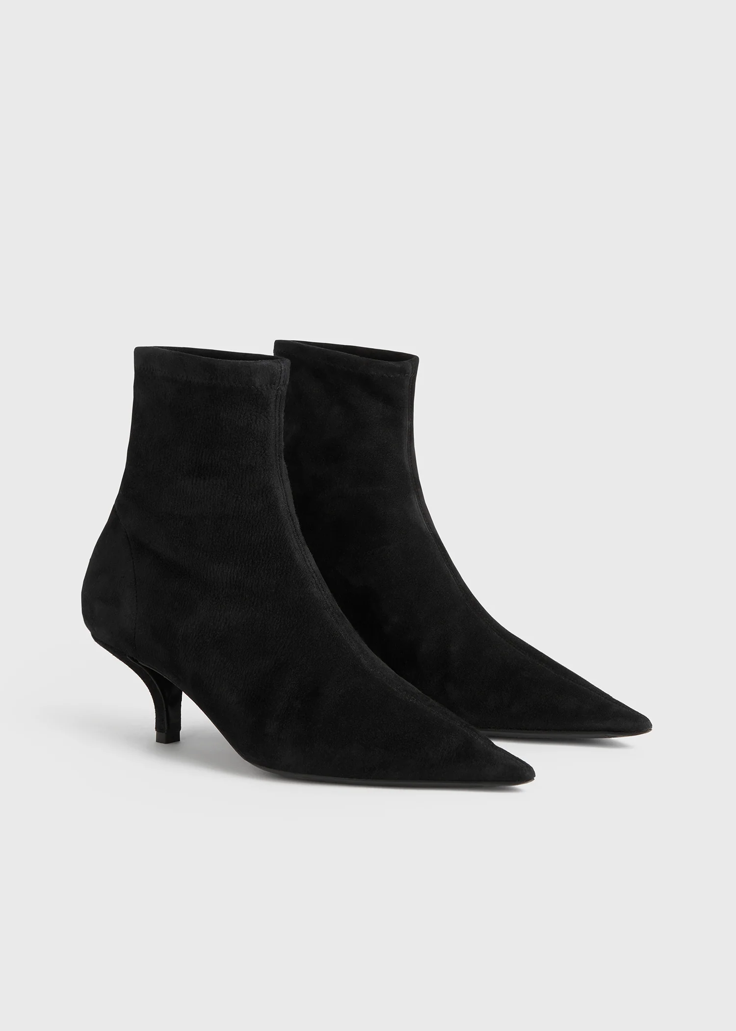 Suede heeled sock boots black - Image 4