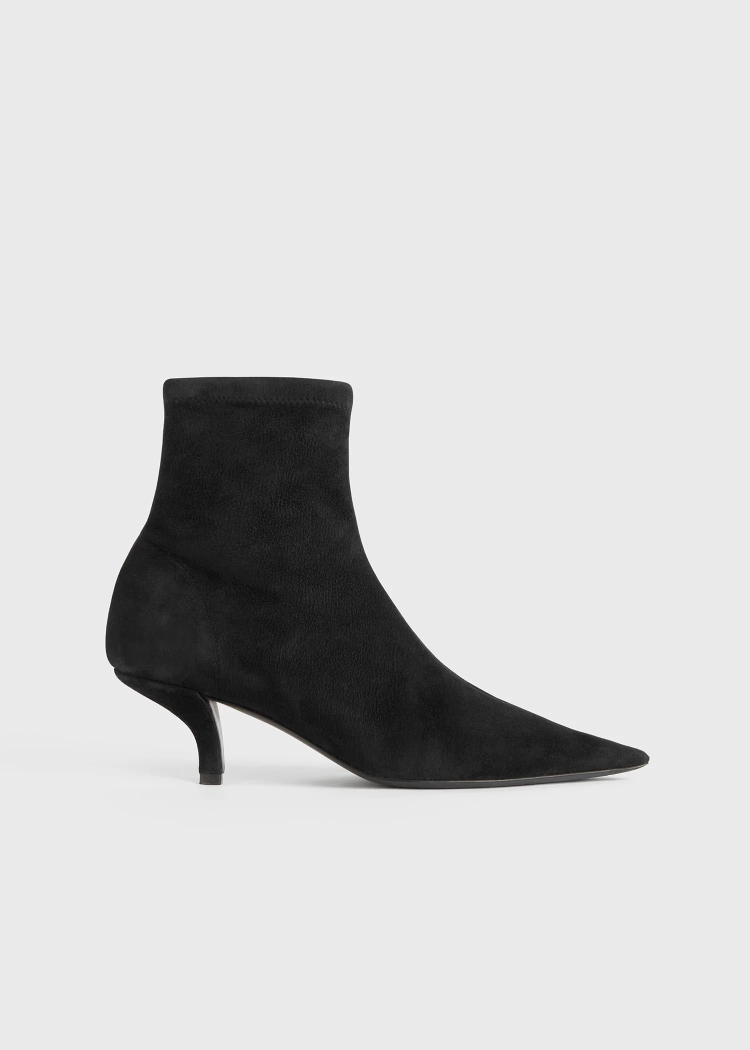 Suede heeled sock boots black - Image 8