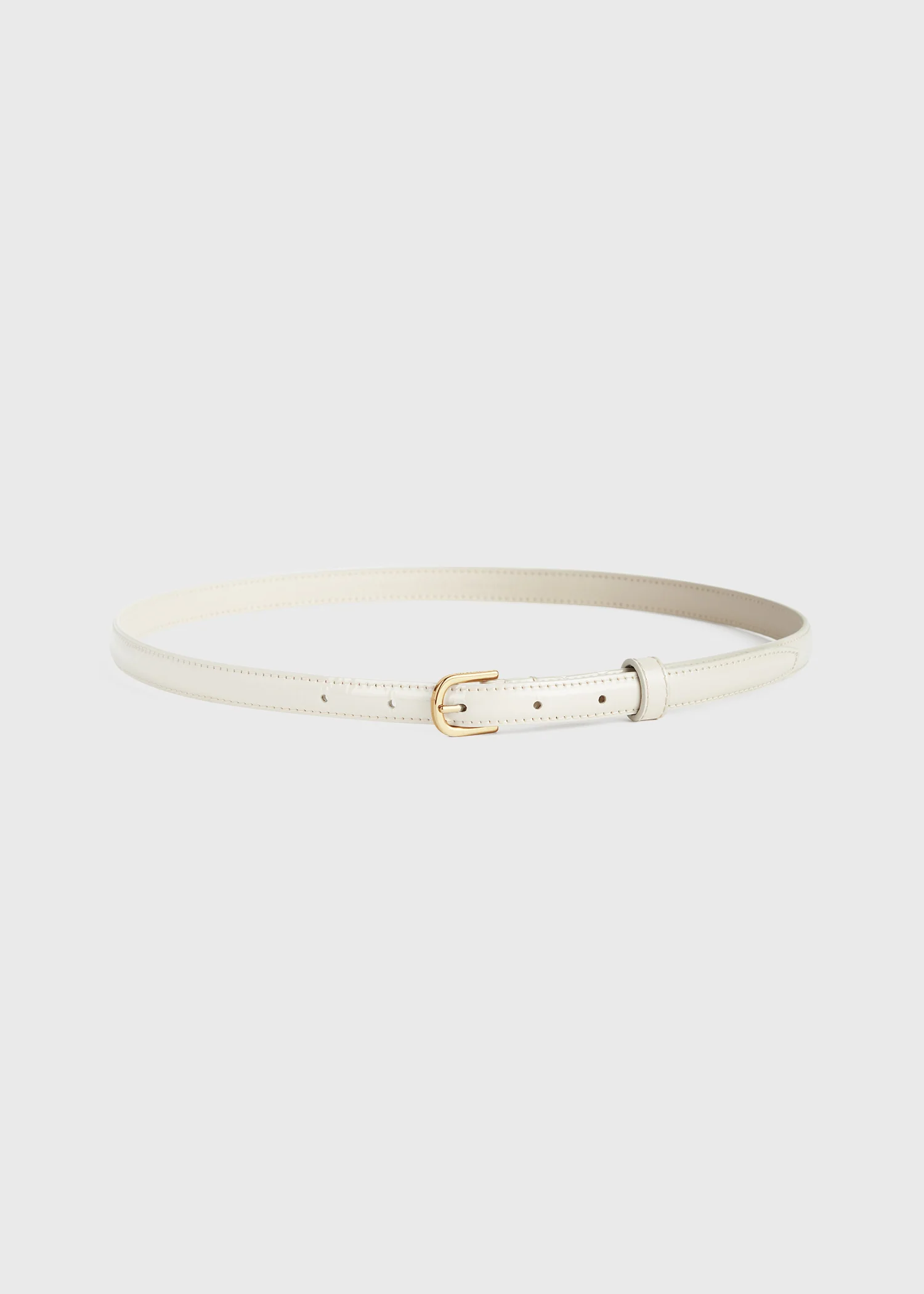 Thin patent belt bleached sand - Image 3