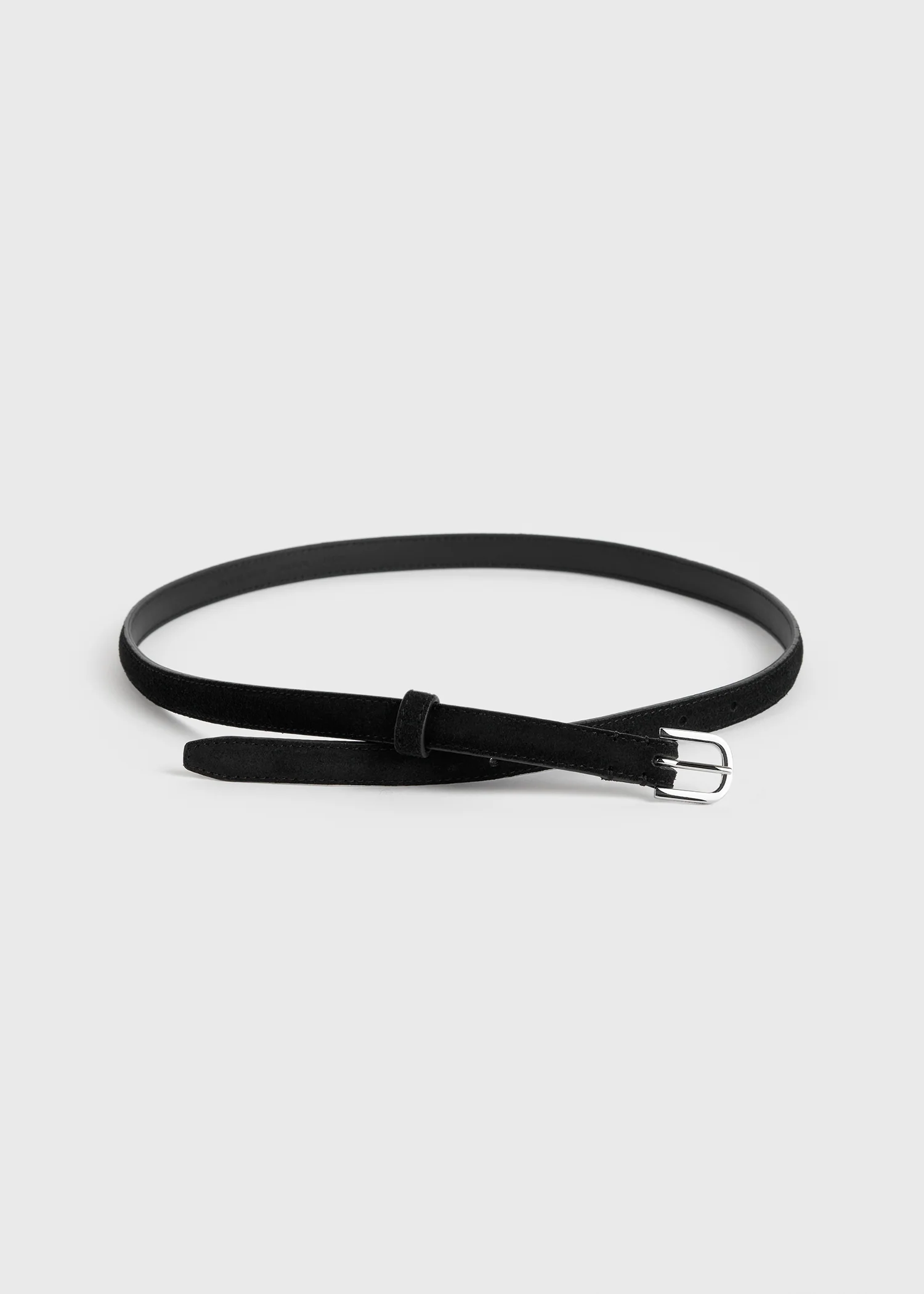Thin suede belt black - Image 5