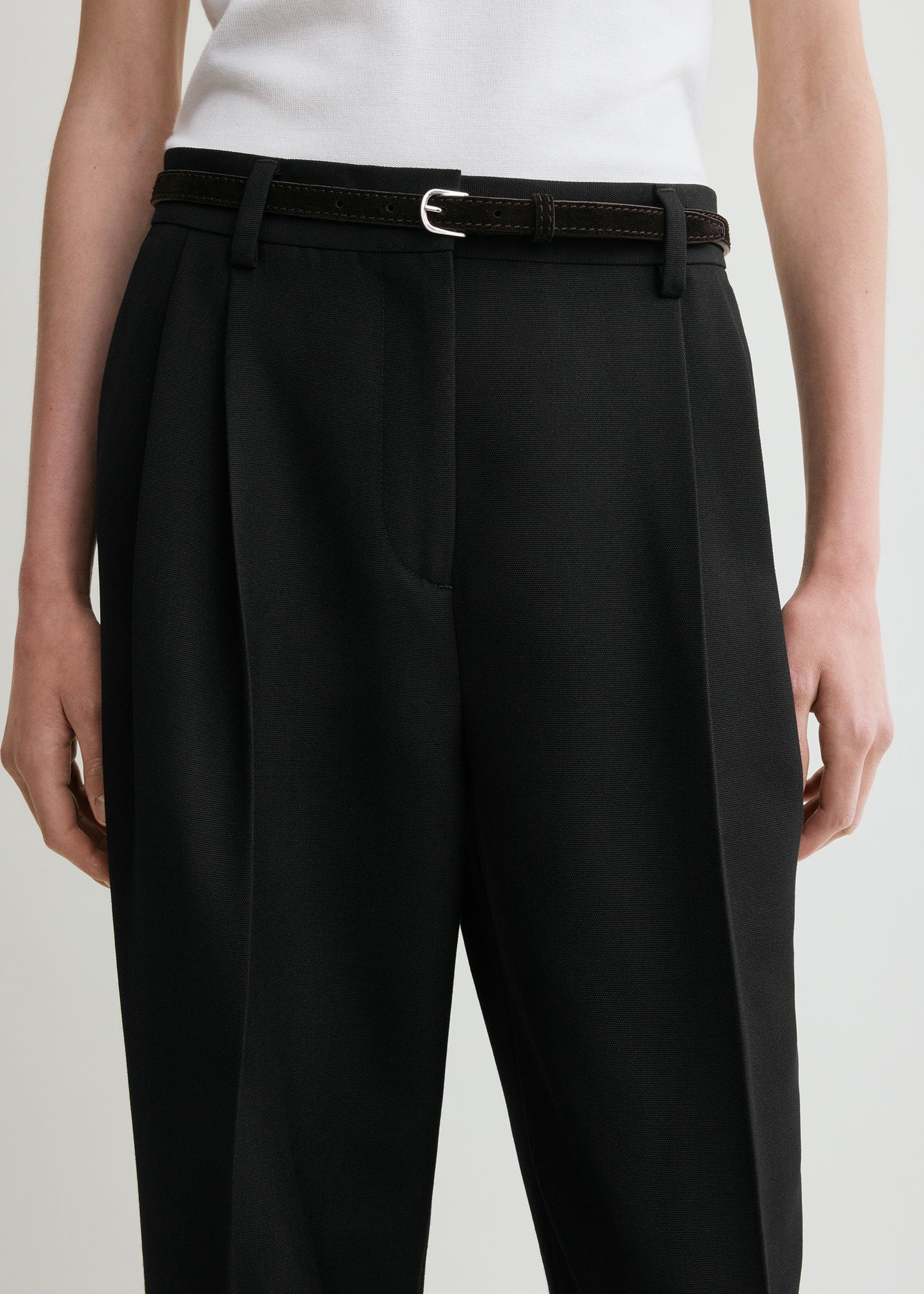 Thin suede belt espresso - Image 2