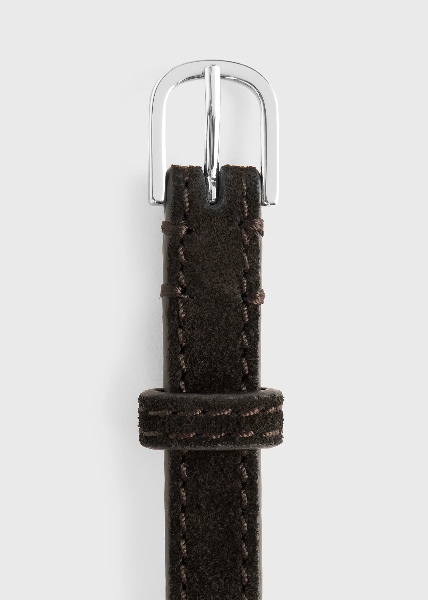 Thin suede belt espresso - Image 6