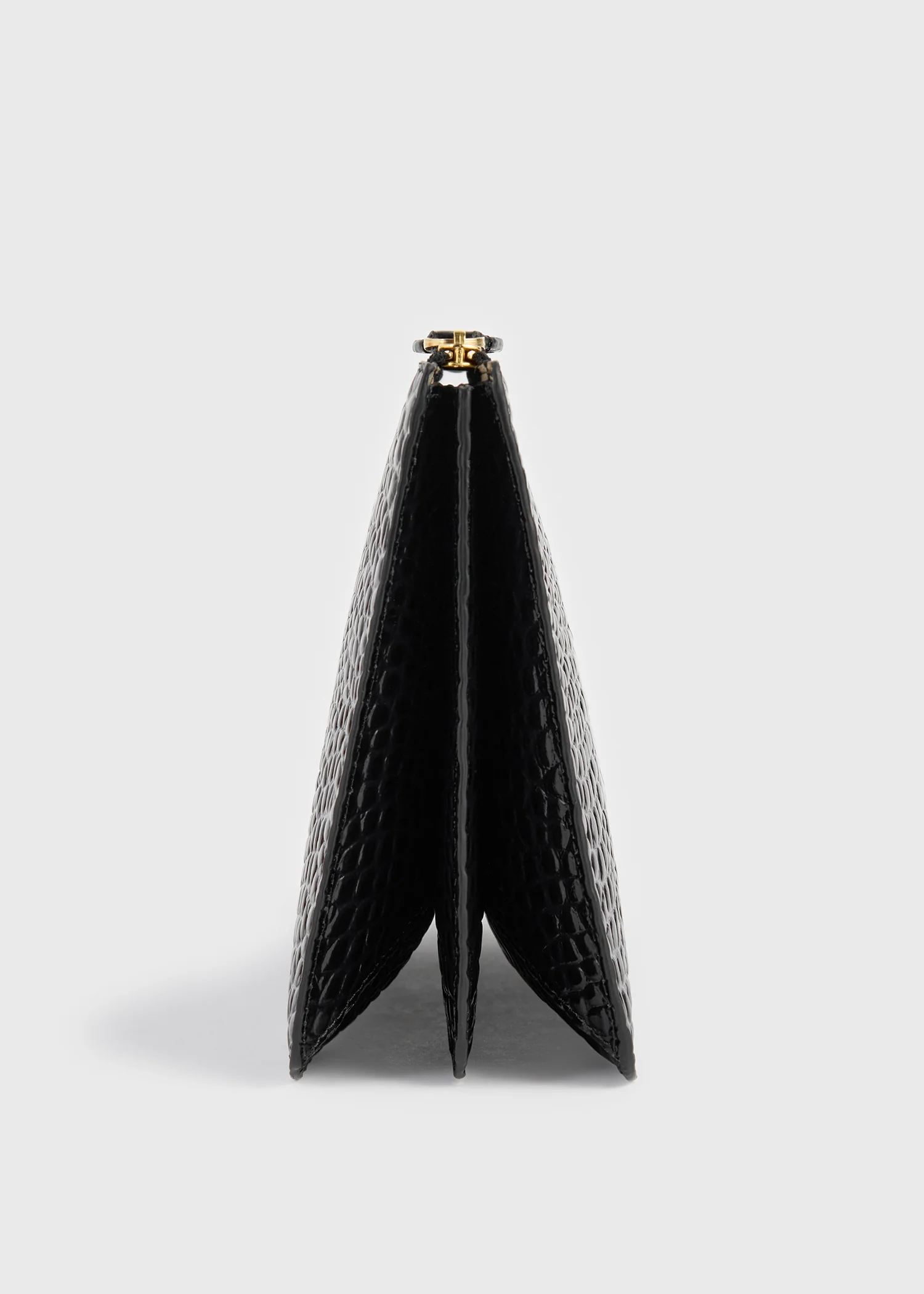 Threefold croco-embossed clutch black - Image 5