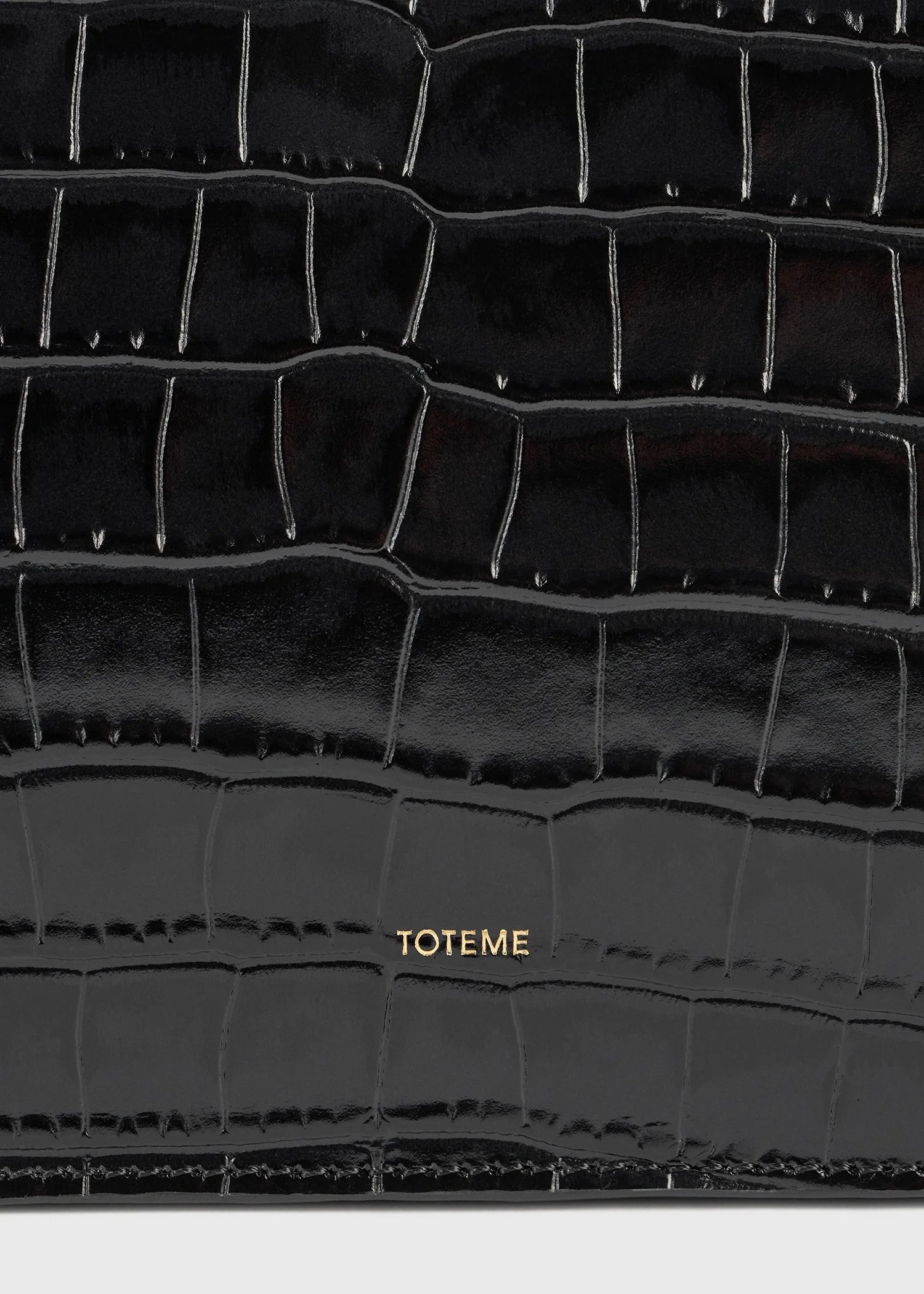 Threefold croco-embossed clutch black - Image 6