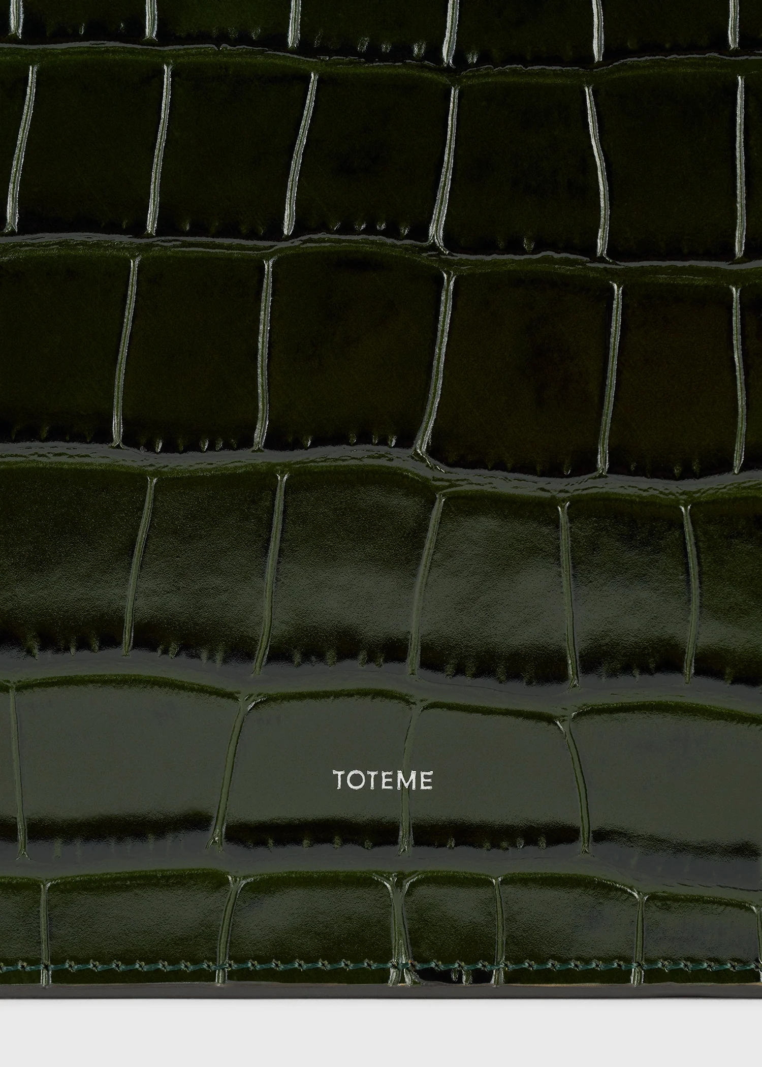 Threefold croco-embossed clutch dark green - Image 6