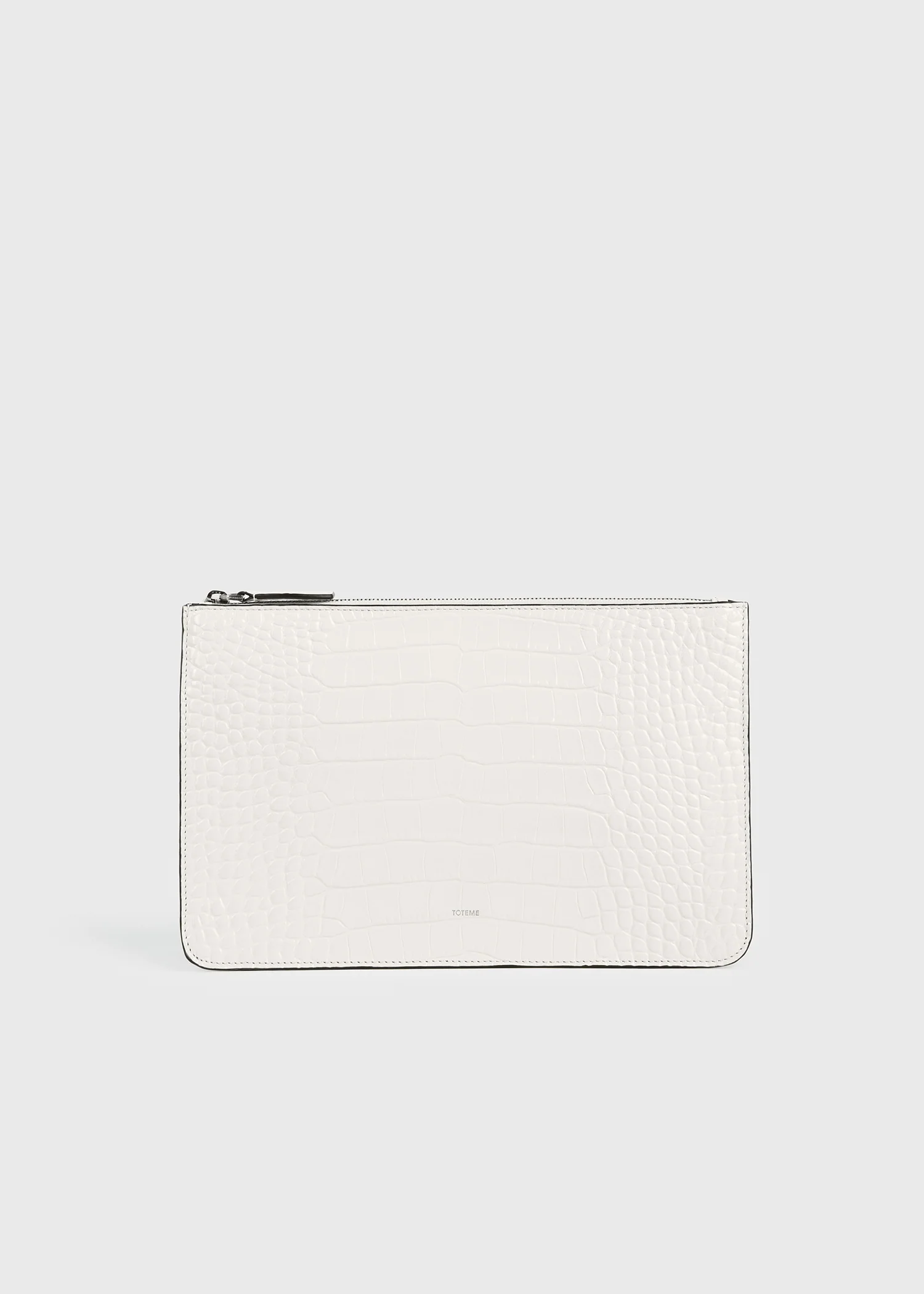 Threefold croco-embossed clutch off-white - Image 9