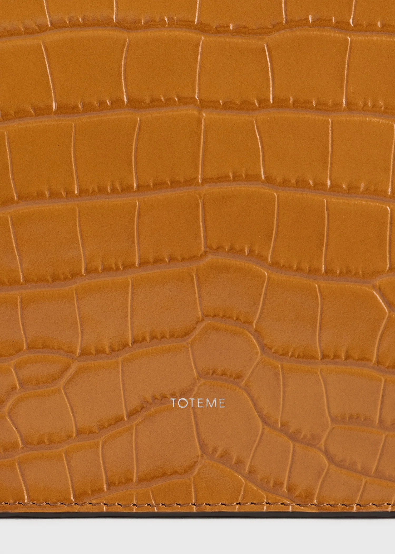 Threefold croco-embossed clutch tangerine - Image 6