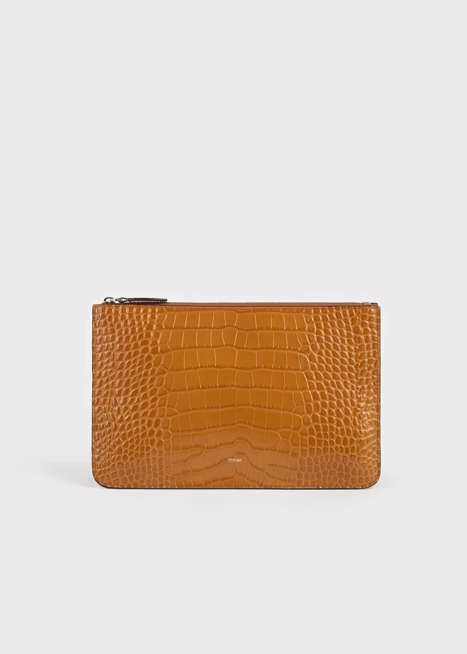 Threefold croco-embossed clutch tangerine - Image 9