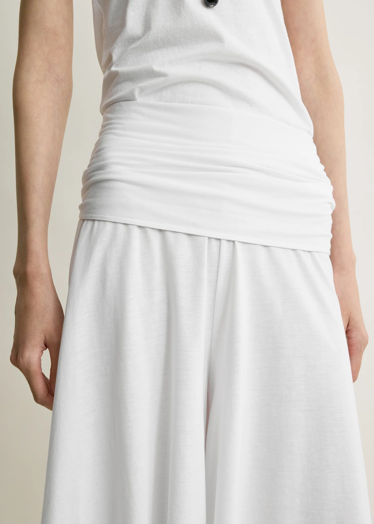 Tie-waist jersey shorts white - Image 5