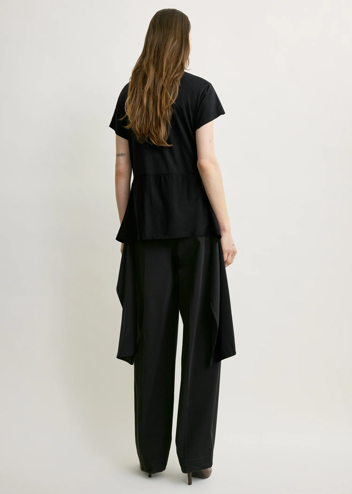Tie-waist jersey top black - Image 4
