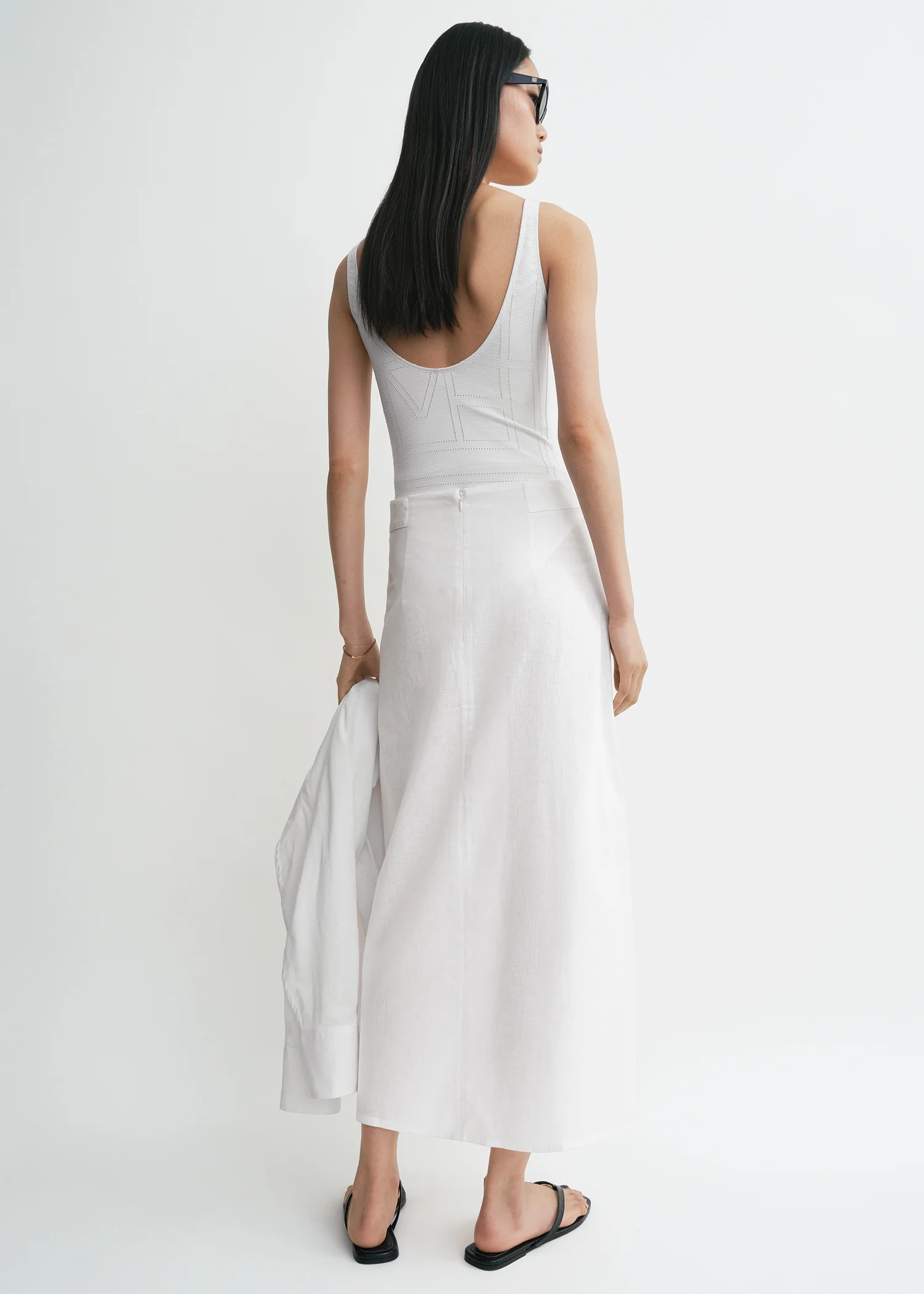 Tie-waist skirt white - Image 3