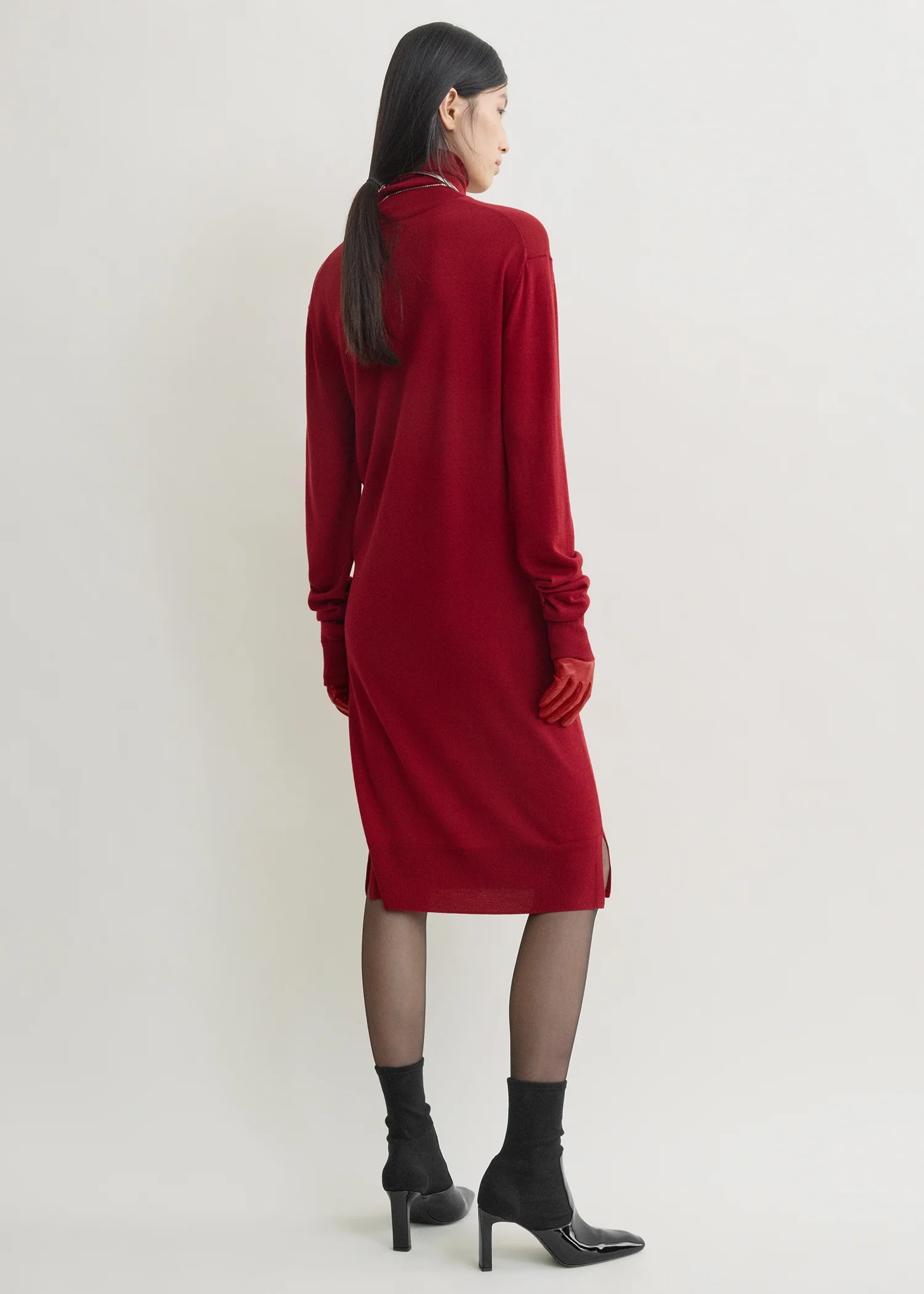 Turtleneck dress red - Image 3