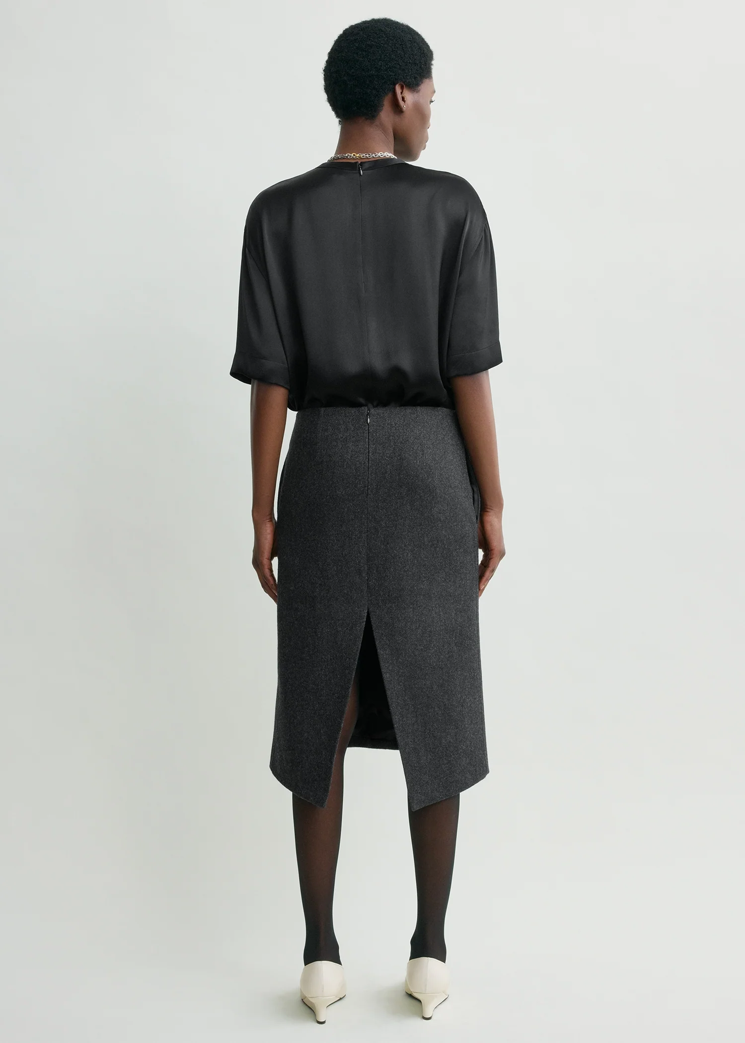 Twill suit skirt charcoal - Image 3
