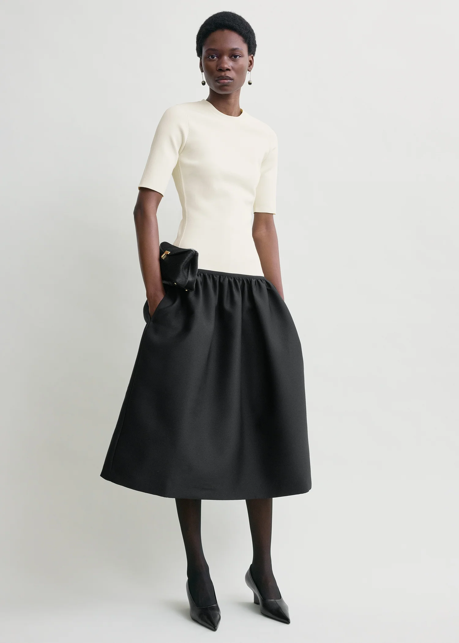 Twinflower tee dress ecru