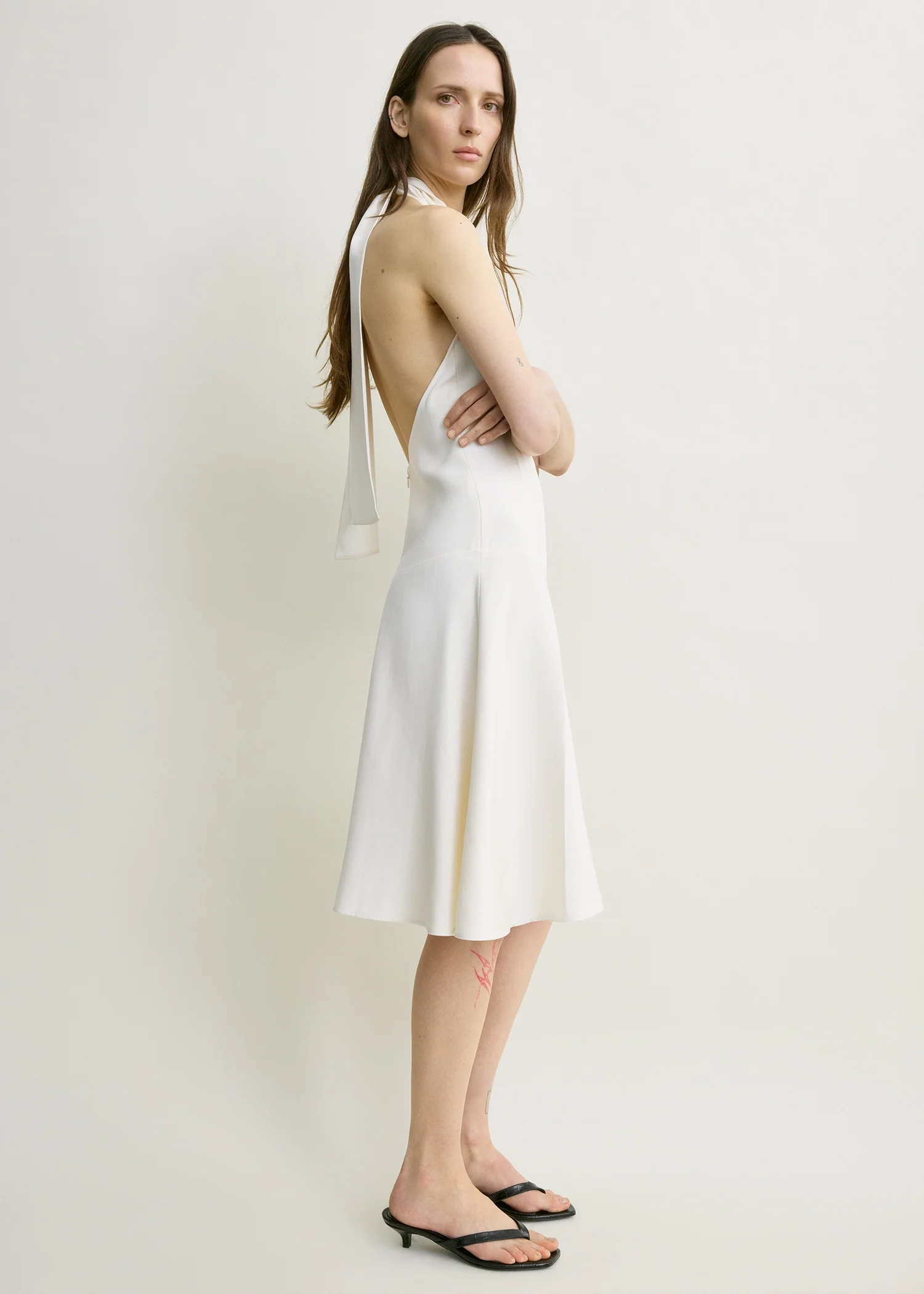 Twist halter dress ecru - Image 2
