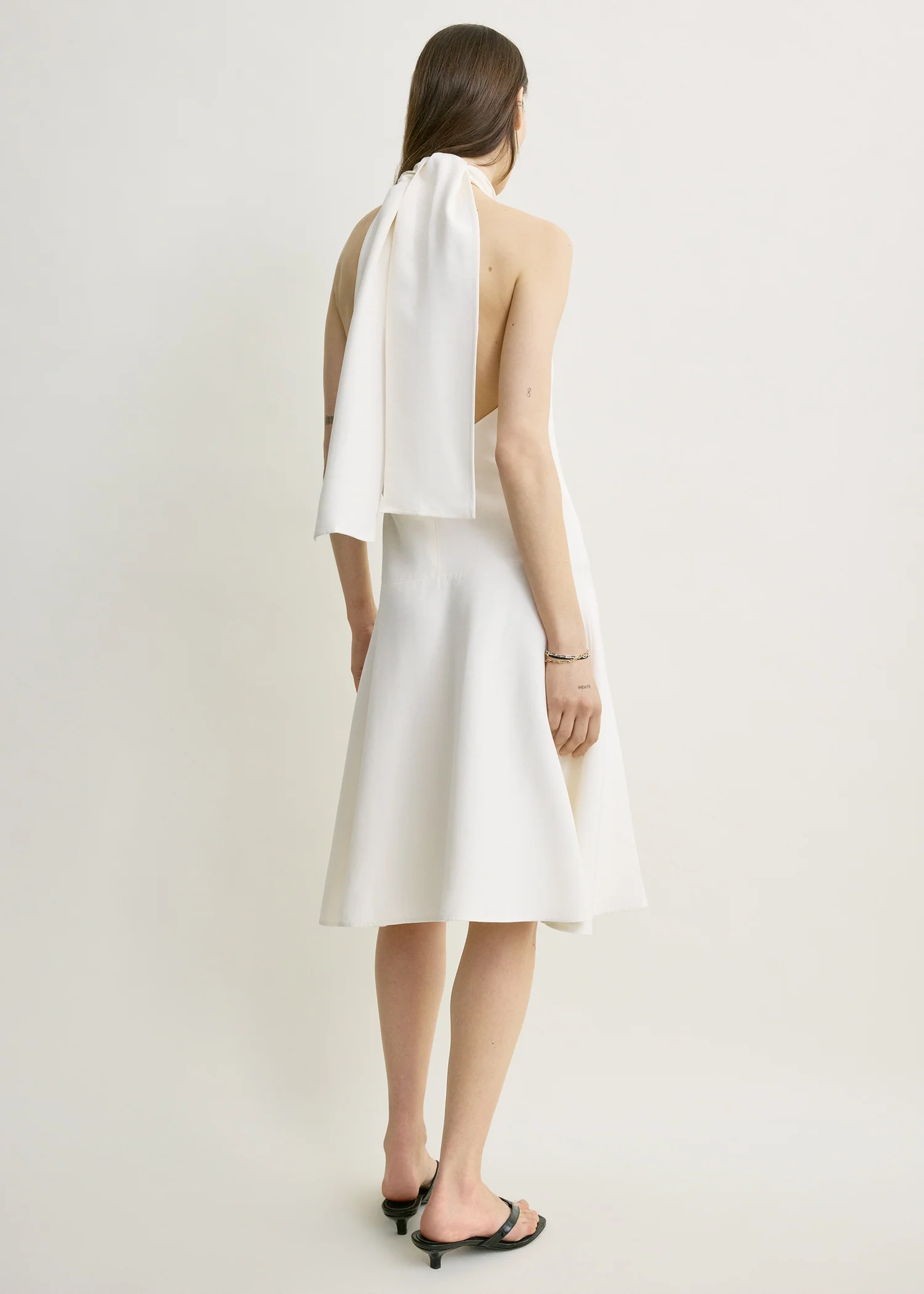 Twist halter dress ecru - Image 3