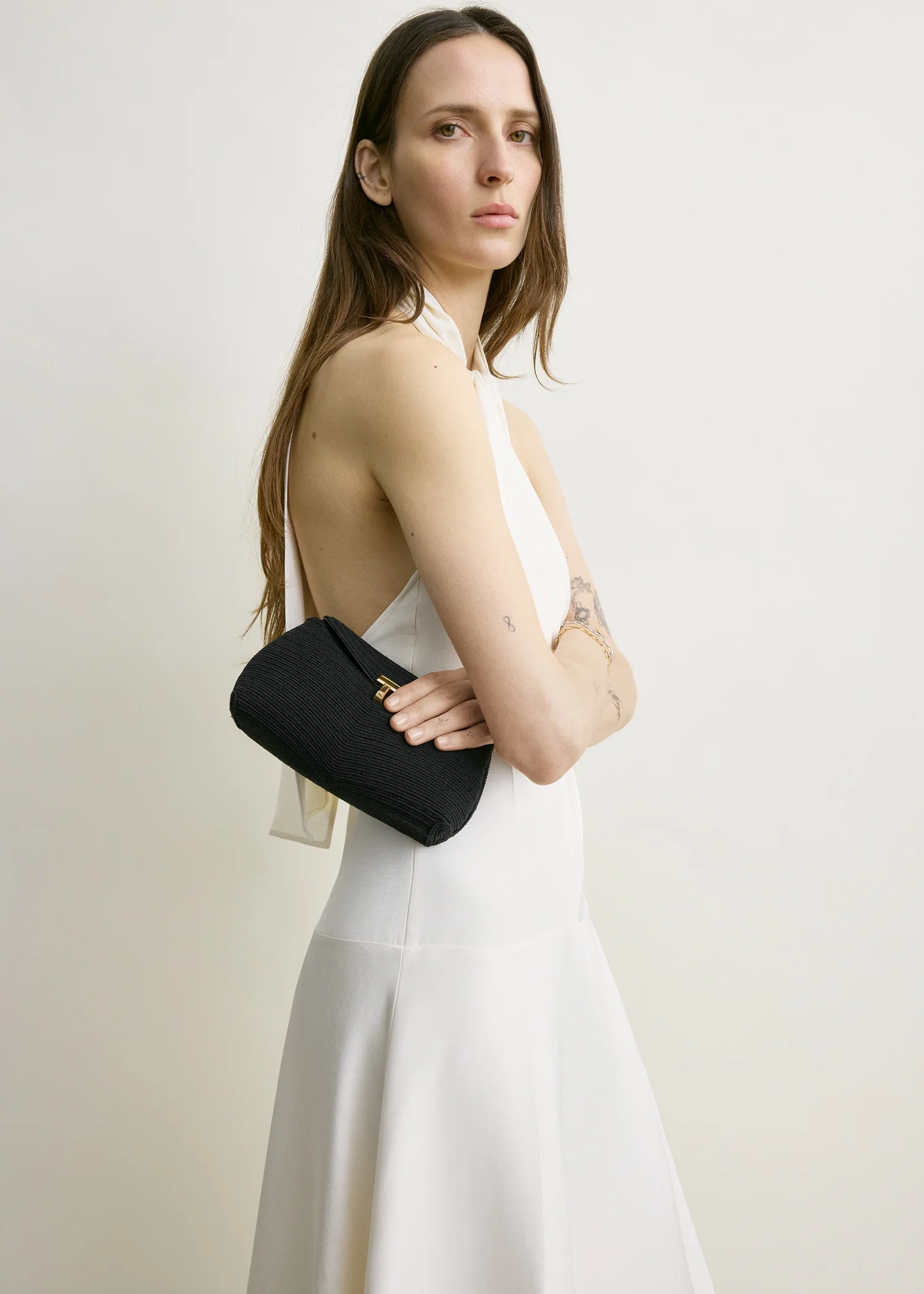 Twist halter dress ecru - Image 4