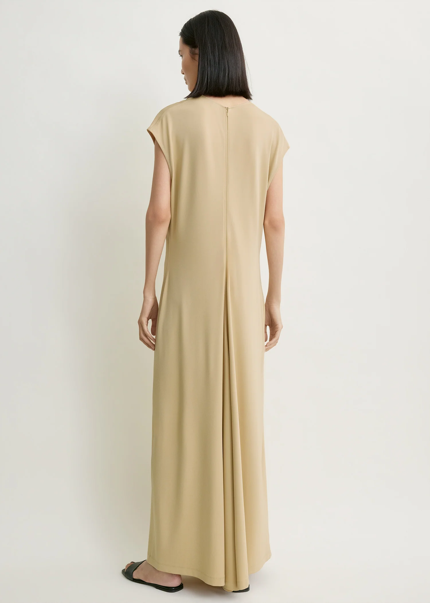V-neck jersey dress chai - Image 3