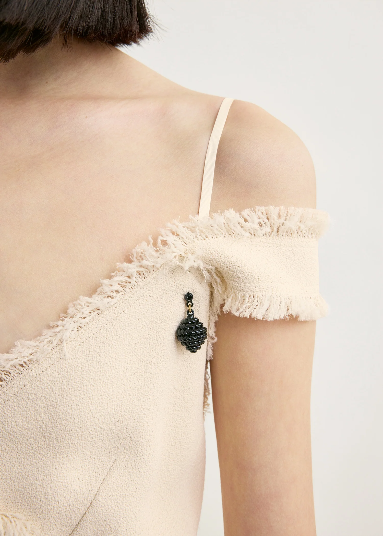 V-neck raw slip dress stone - Image 5