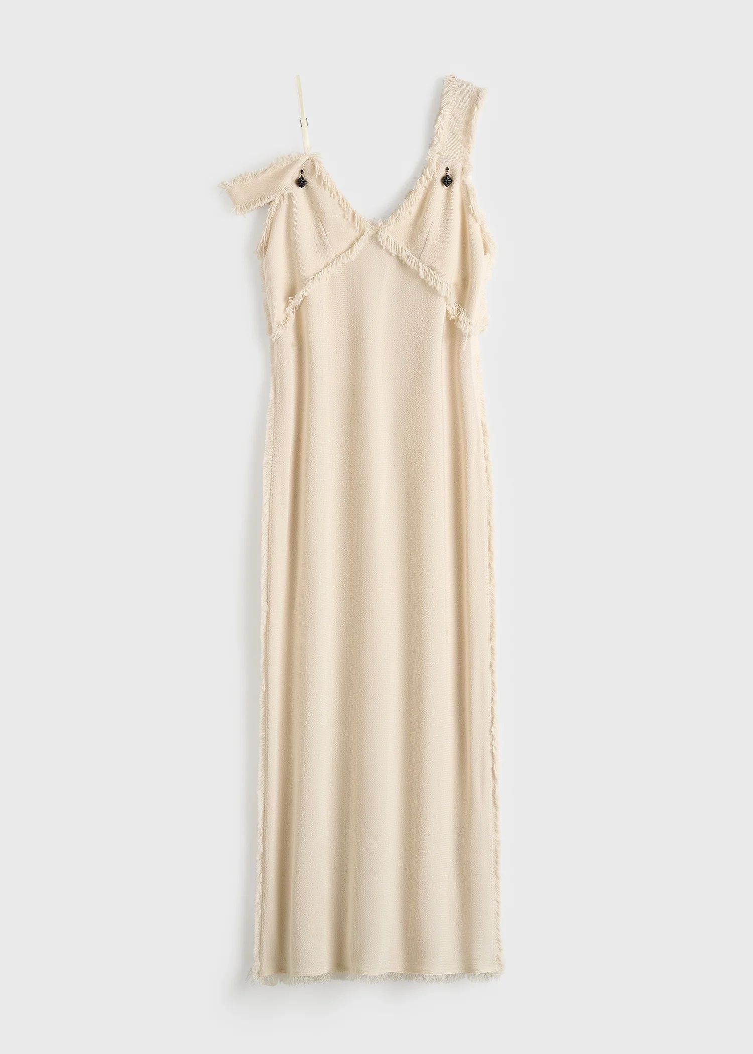 V-neck raw slip dress stone - Image 6