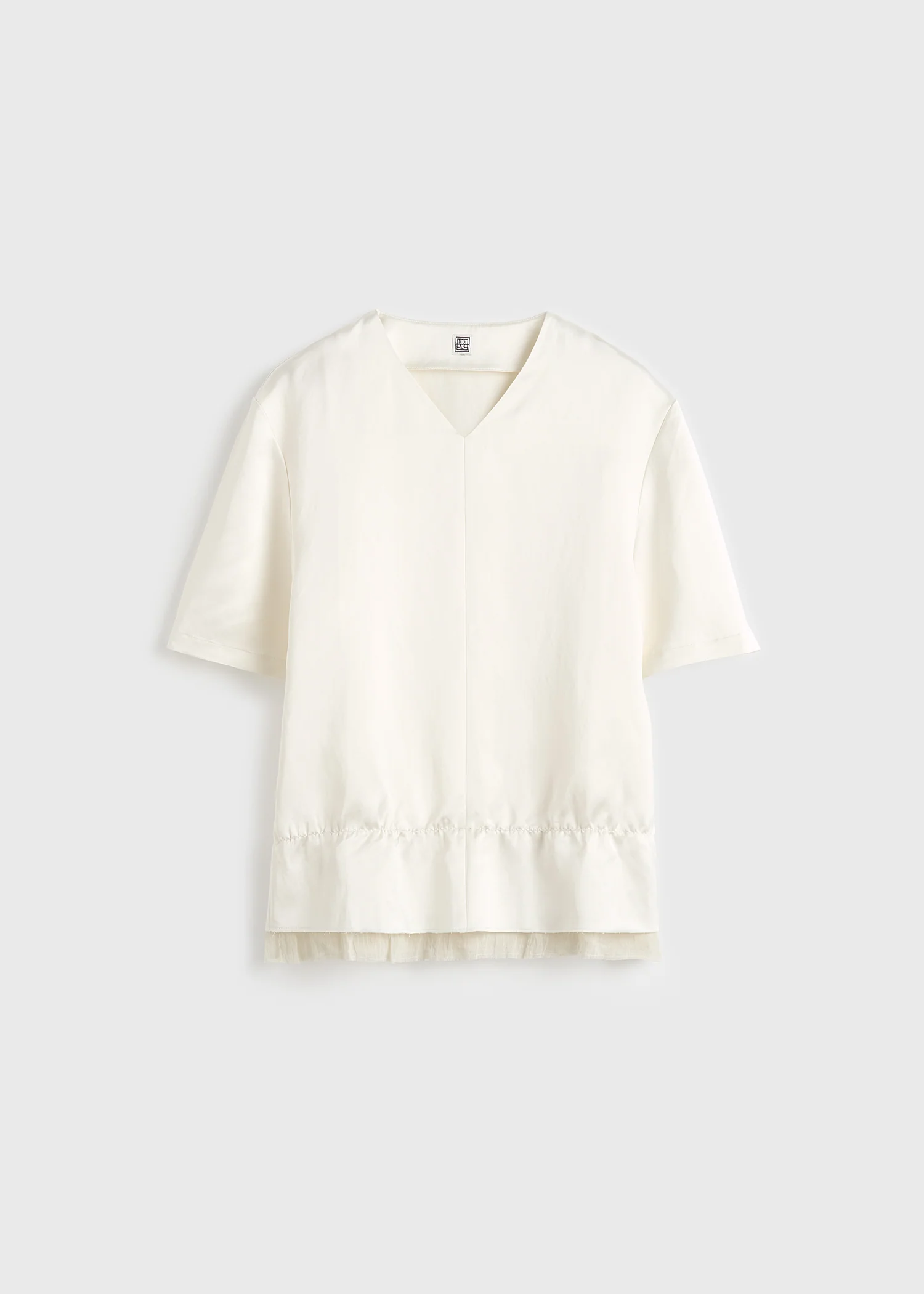 V-neck satin pullover white - Image 6