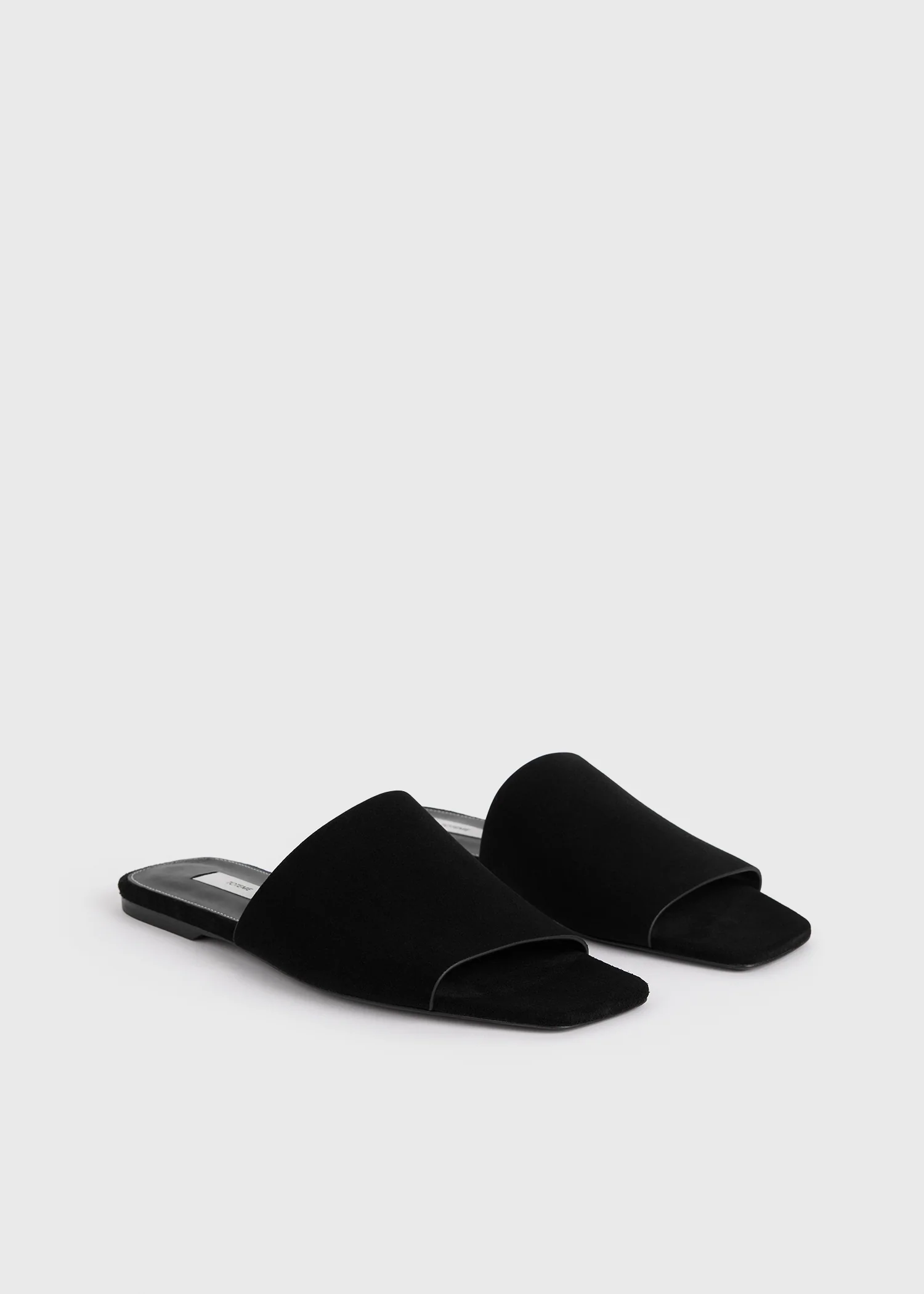 Velour-leather bandeau slides black - Image 7