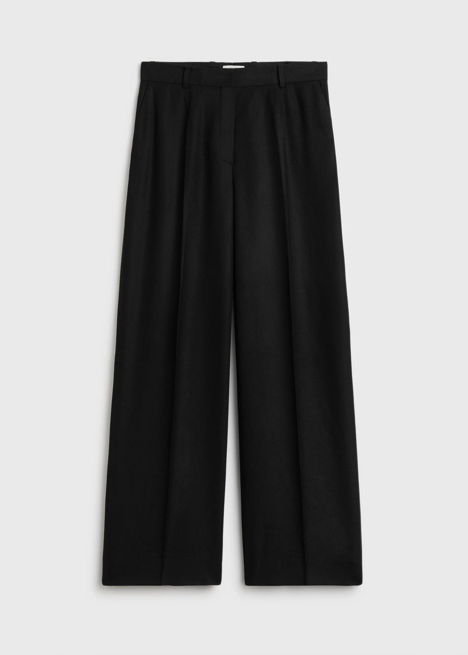 Wide flannel trousers black petite - Image 5