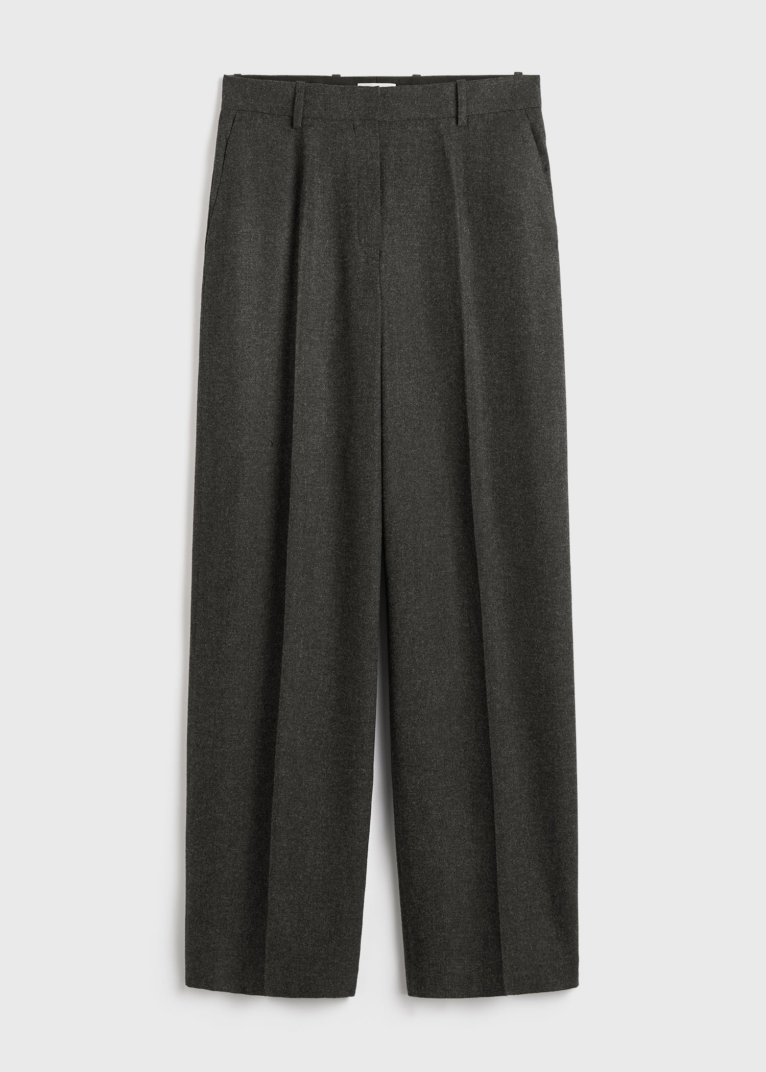 Wide flannel trousers charcoal petite - Image 6