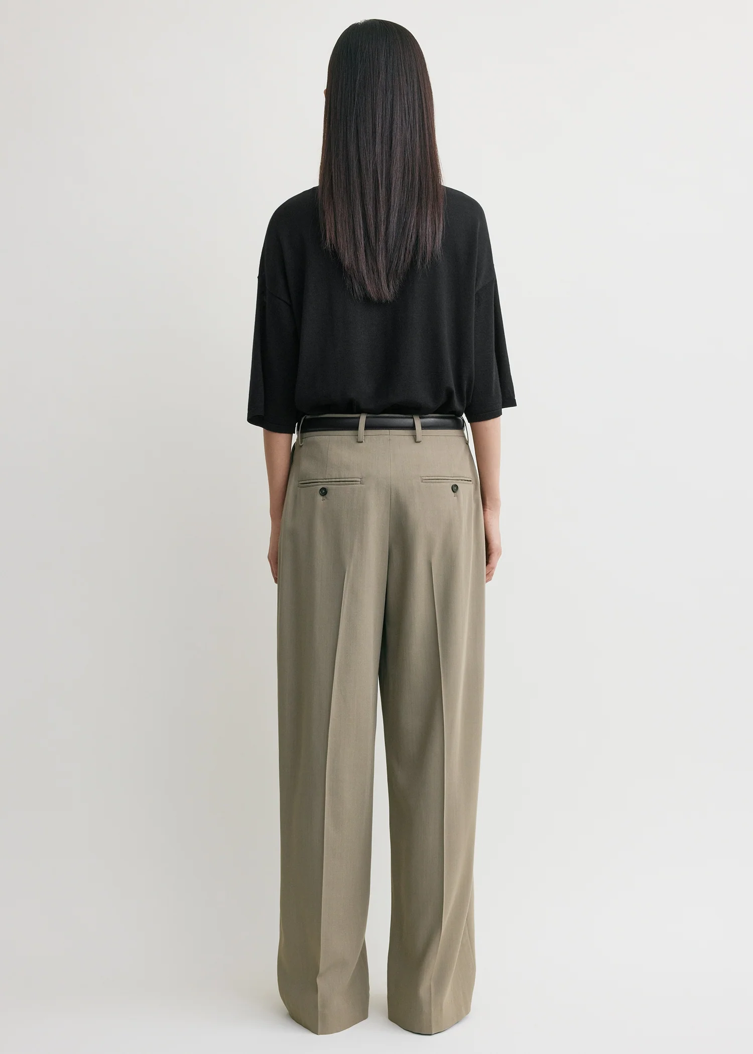 Wide fluid trousers taupe - Image 3