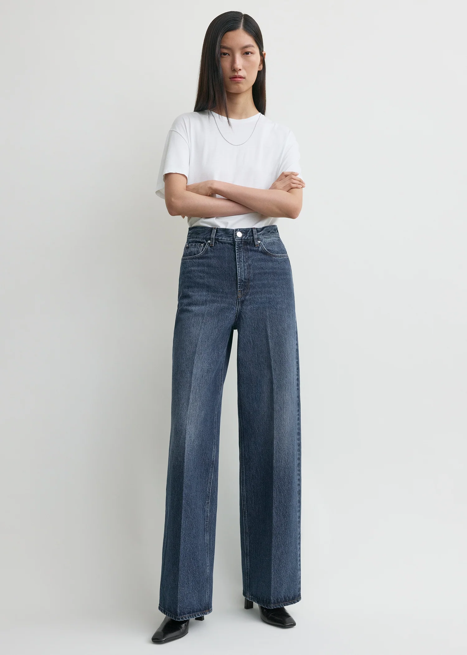 Wide leg denim dark blue - Image 2