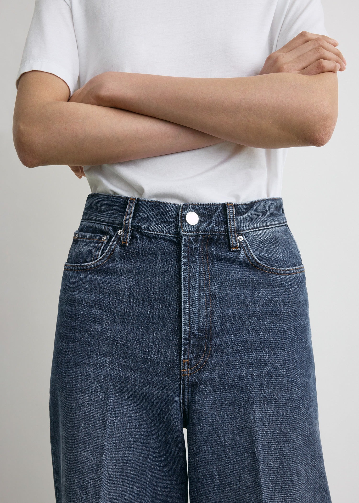 Wide leg denim dark blue - Image 4