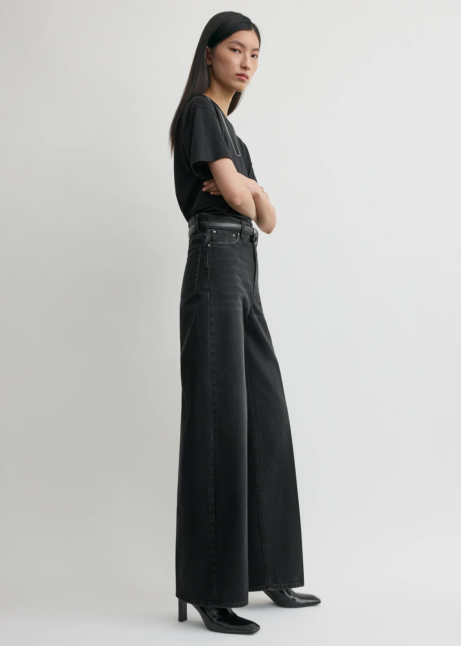 Wide leg denim faded black - Image 2
