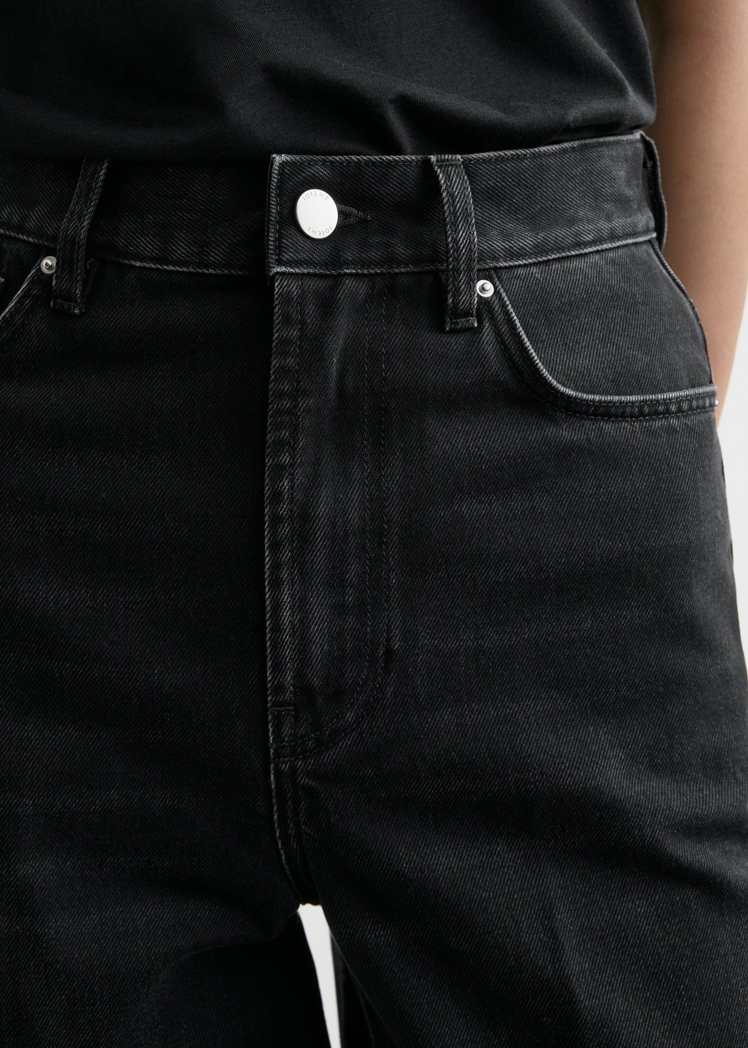 Wide leg denim faded black - Image 4