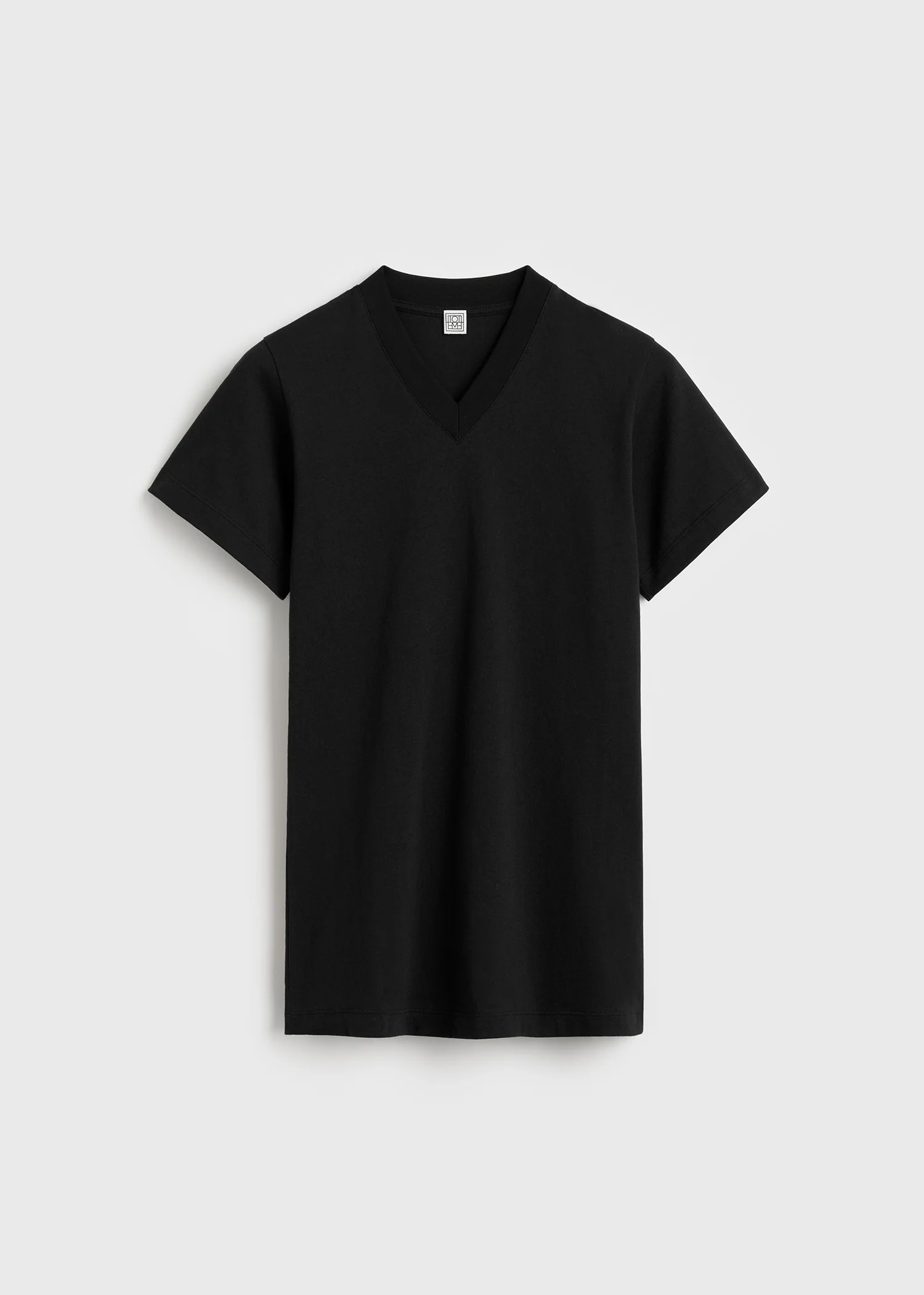 Wide-ribbed v-neck tee black - Image 6