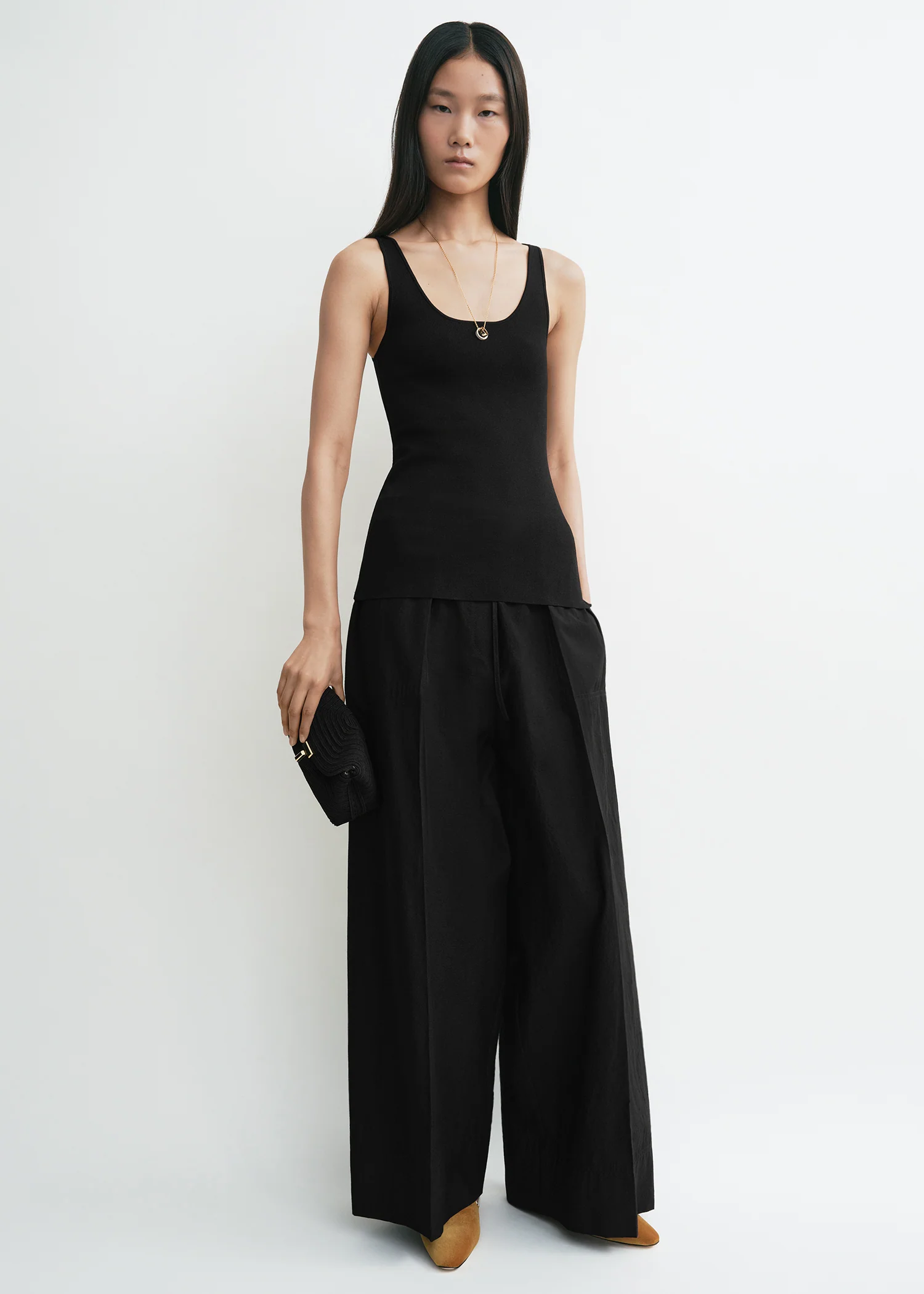 Wide summer trousers black
