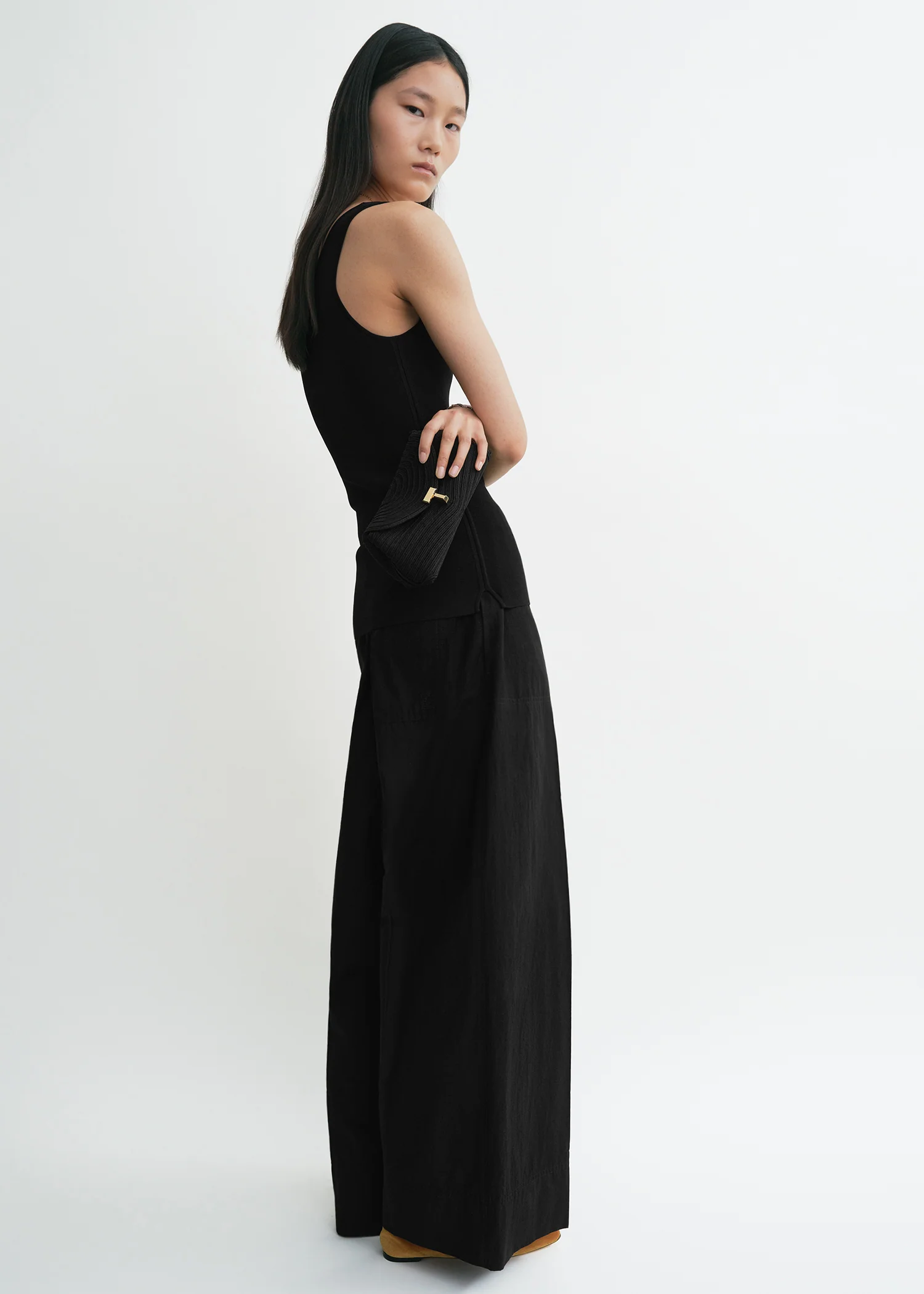 Wide summer trousers black - Image 2
