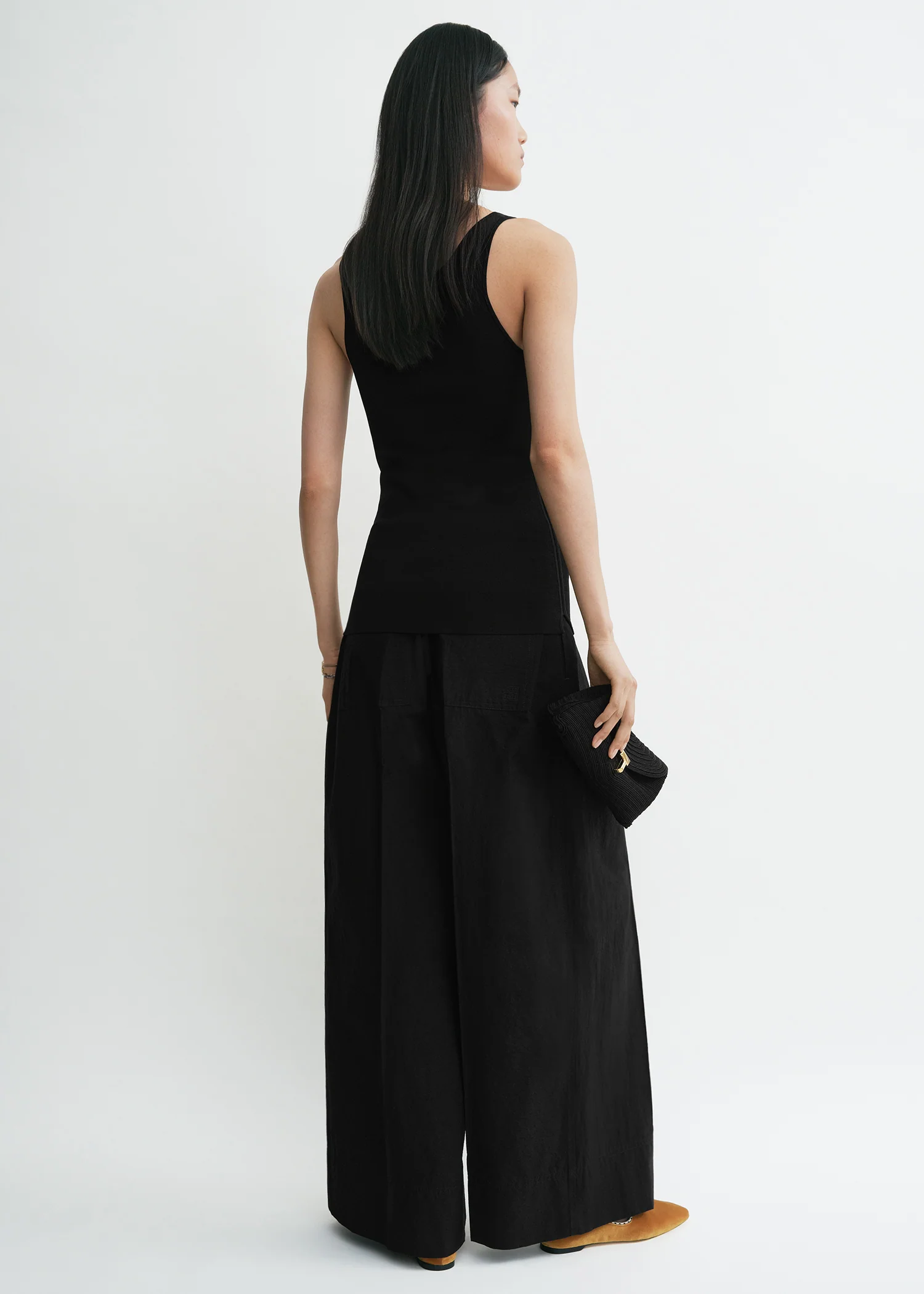 Wide summer trousers black - Image 3