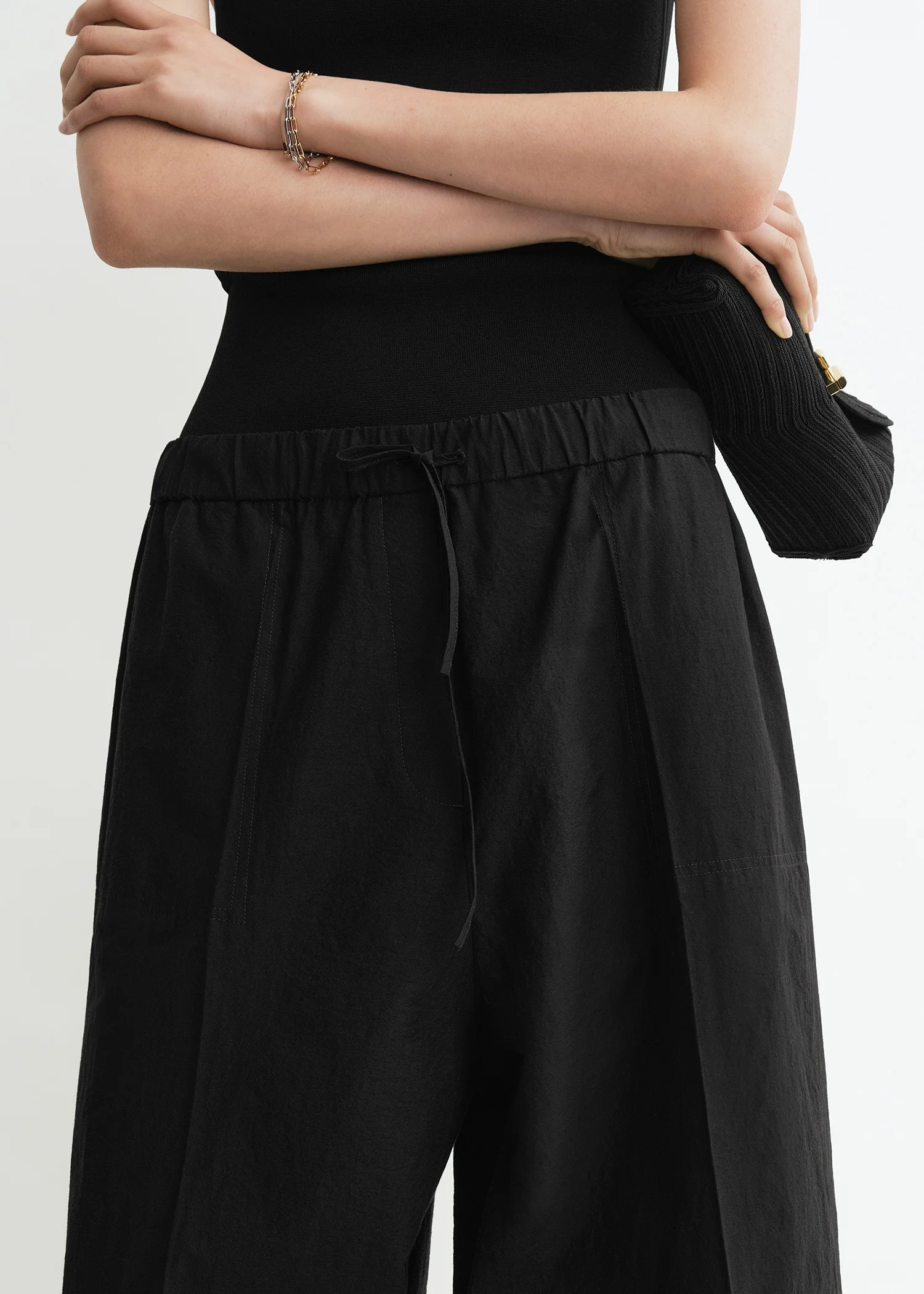 Wide summer trousers black - Image 4