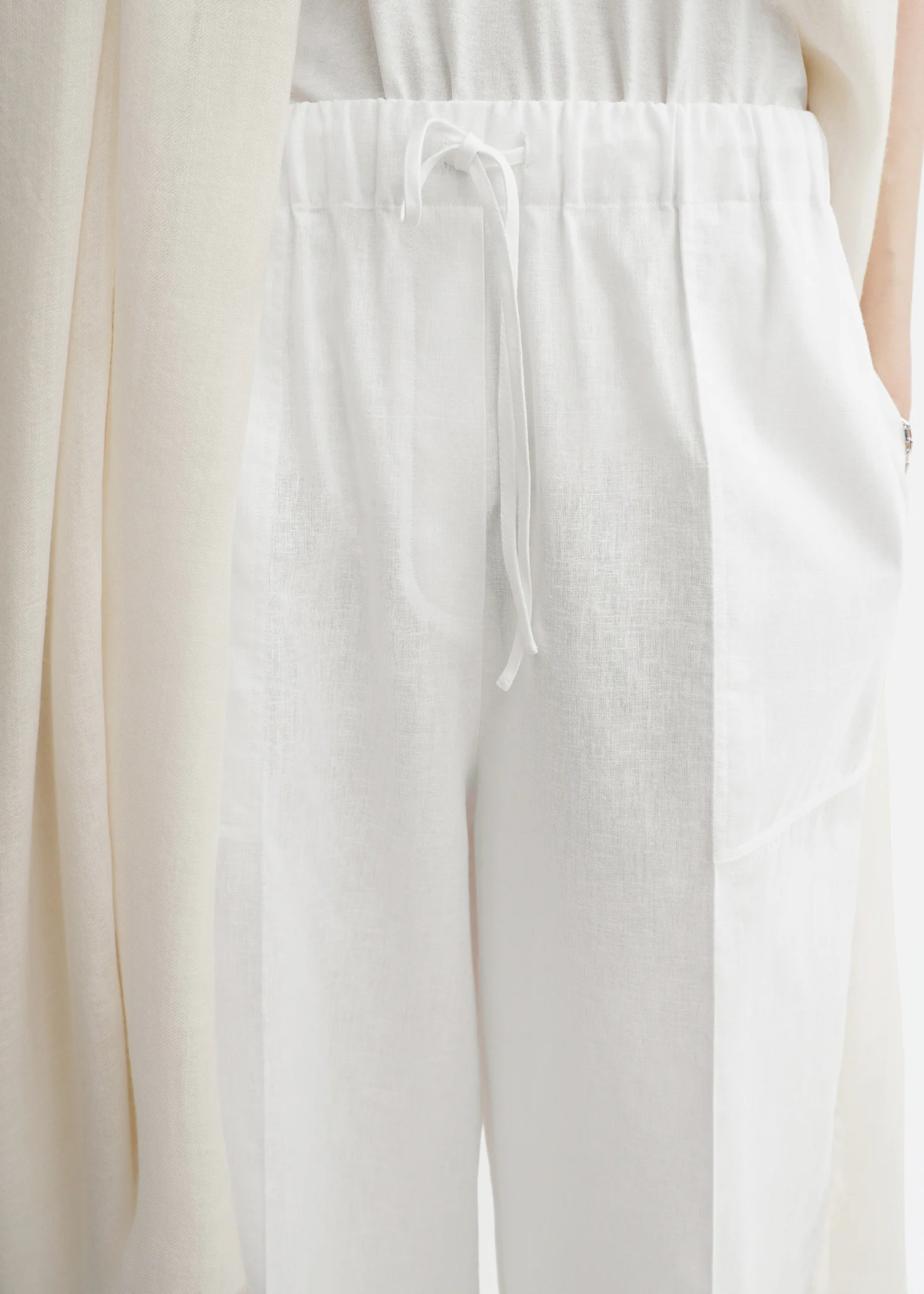 Wide summer trousers white - Image 3