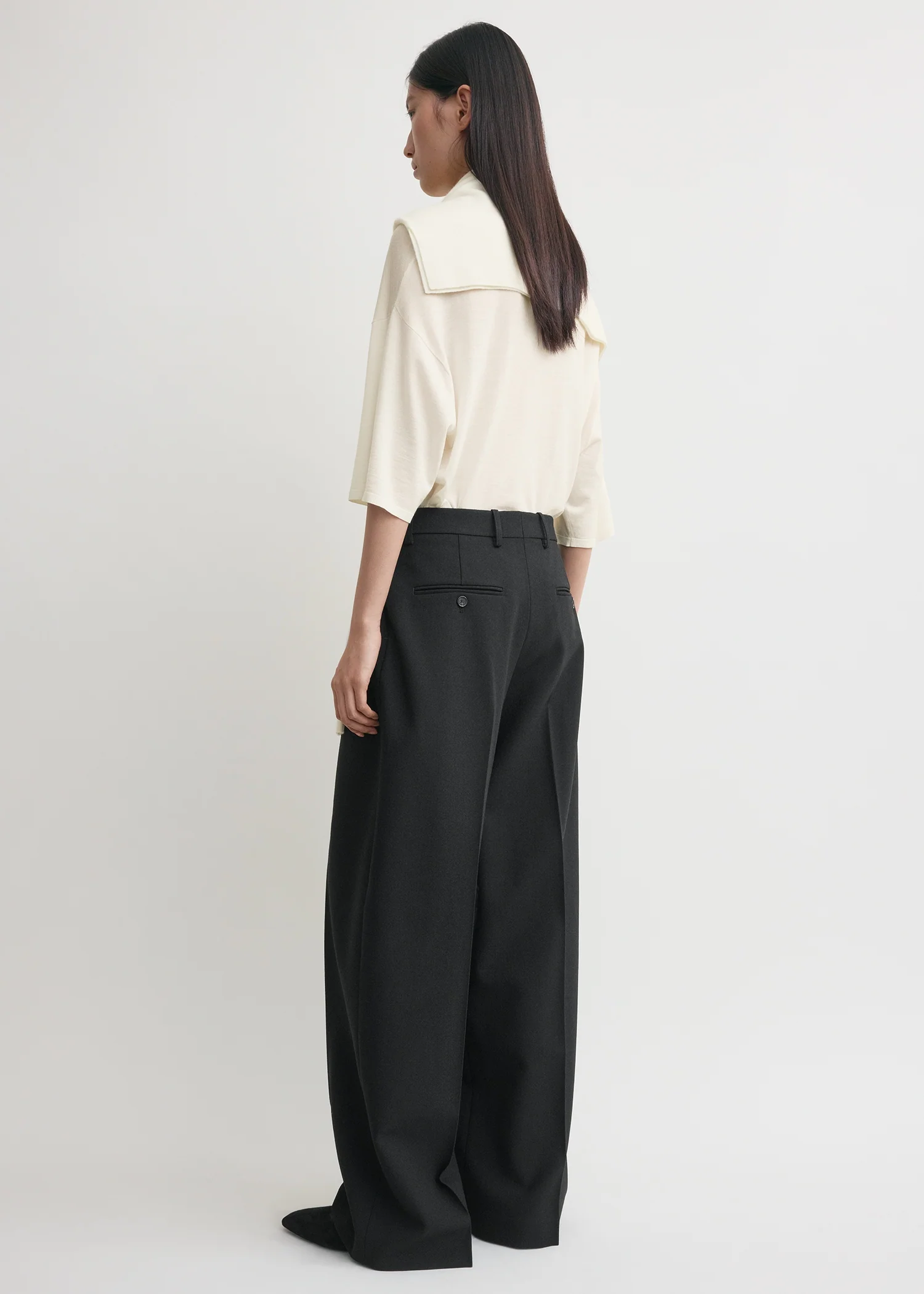 Wide tailored trousers black - Image 3