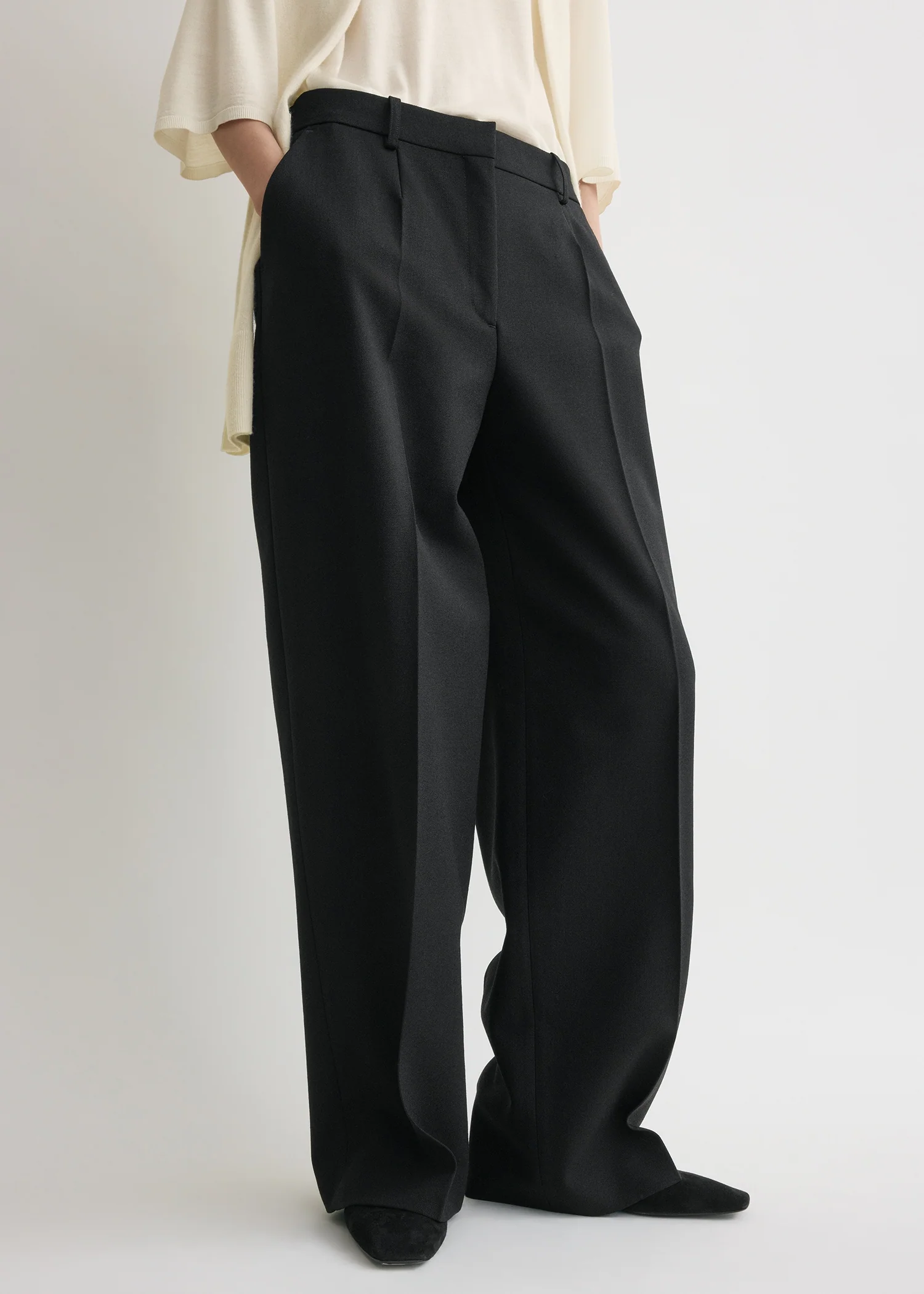 Wide tailored trousers black - Image 4