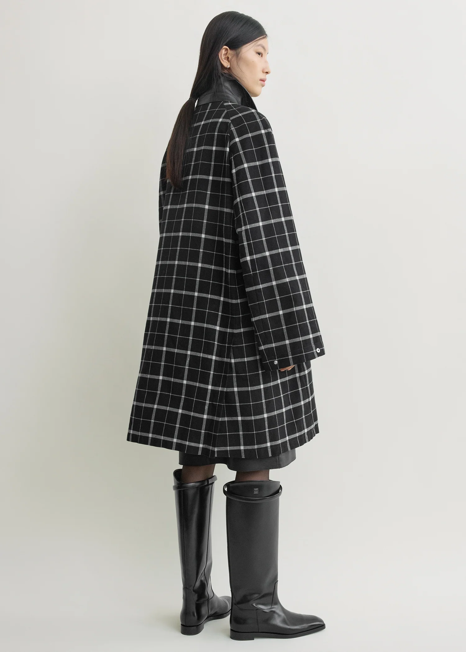 Windowpane country coat black/white - Image 3