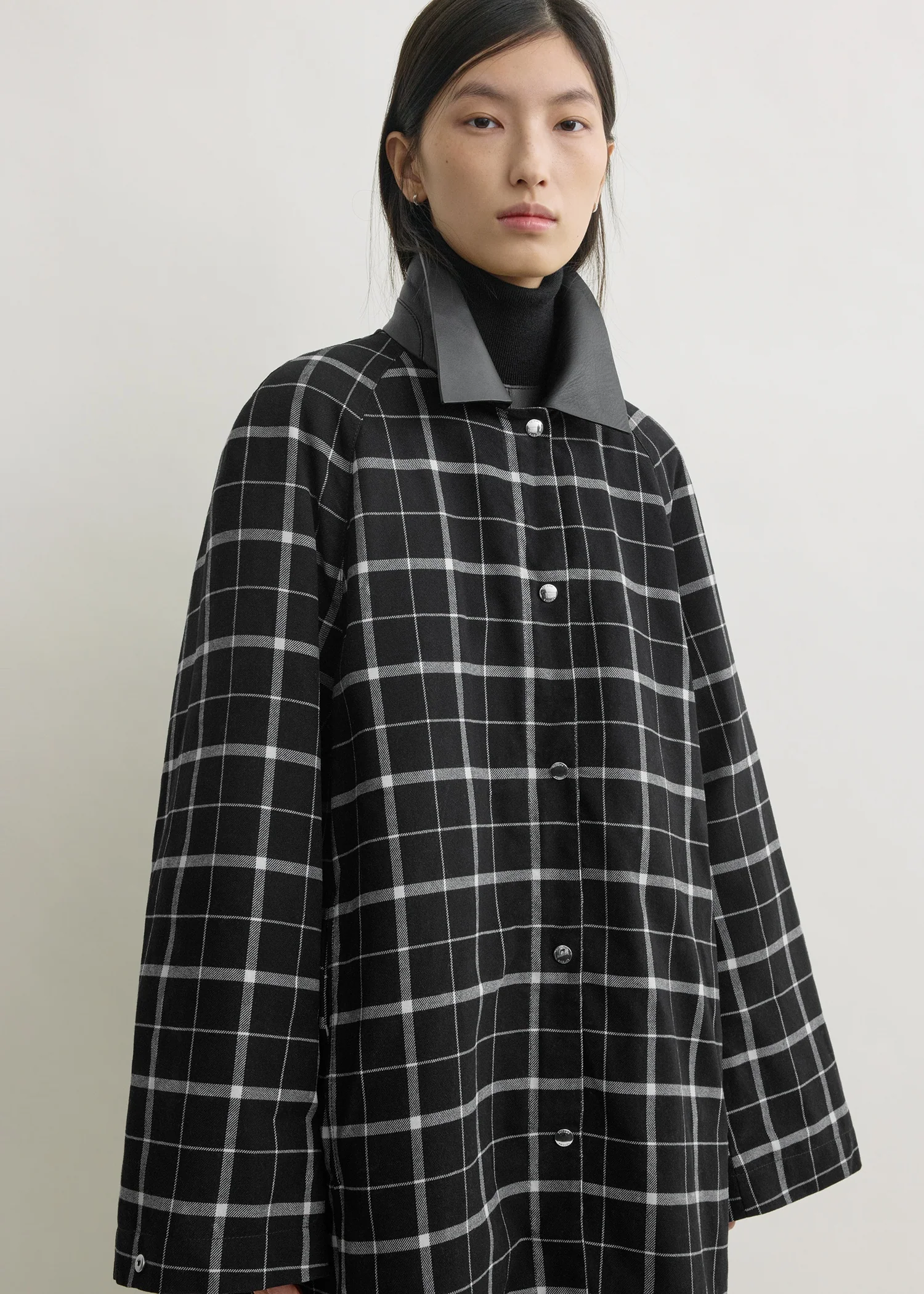 Windowpane country coat black/white - Image 4