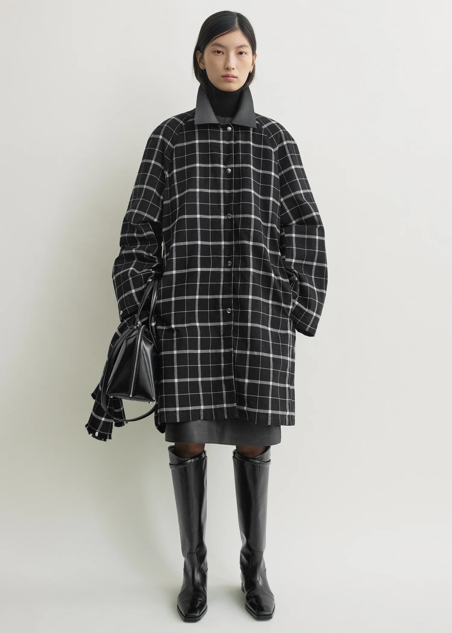 Windowpane country coat black/white - Image 6