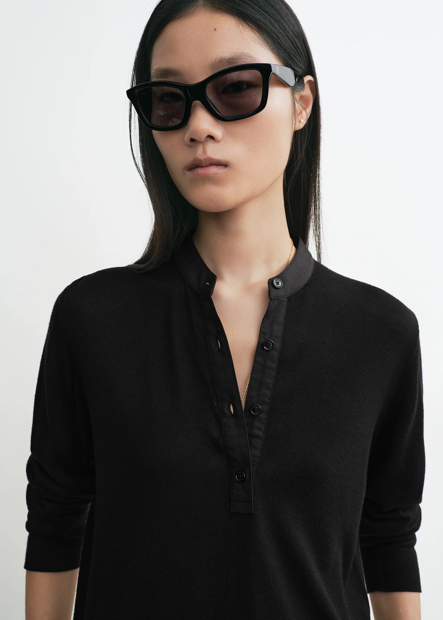 Wool silk knit black - Image 4