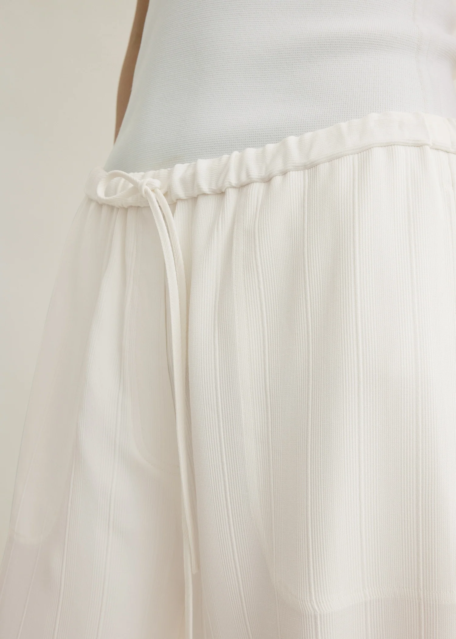 Woven stripe drawstring trousers meringue - Image 4