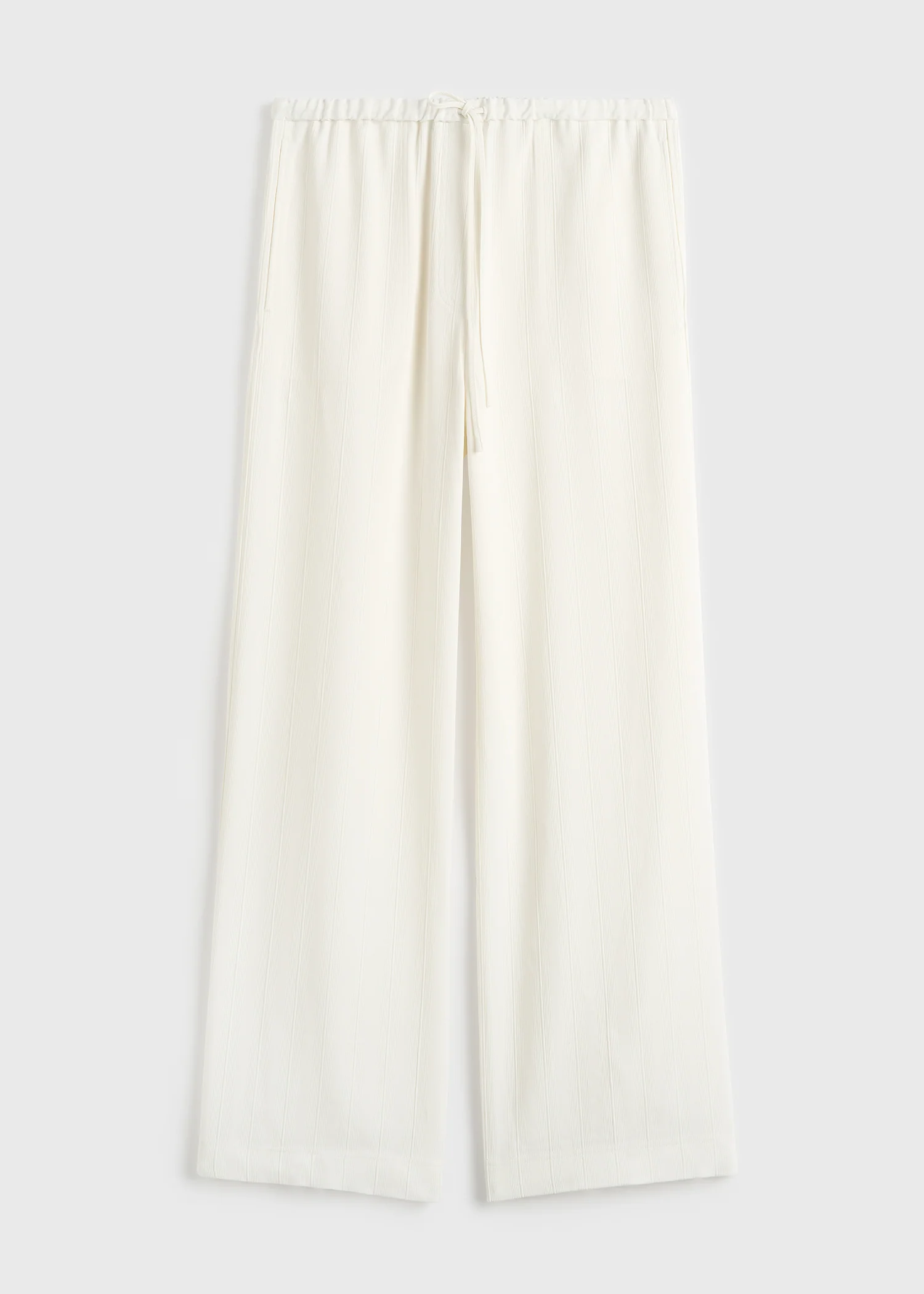 Woven stripe drawstring trousers meringue - Image 5
