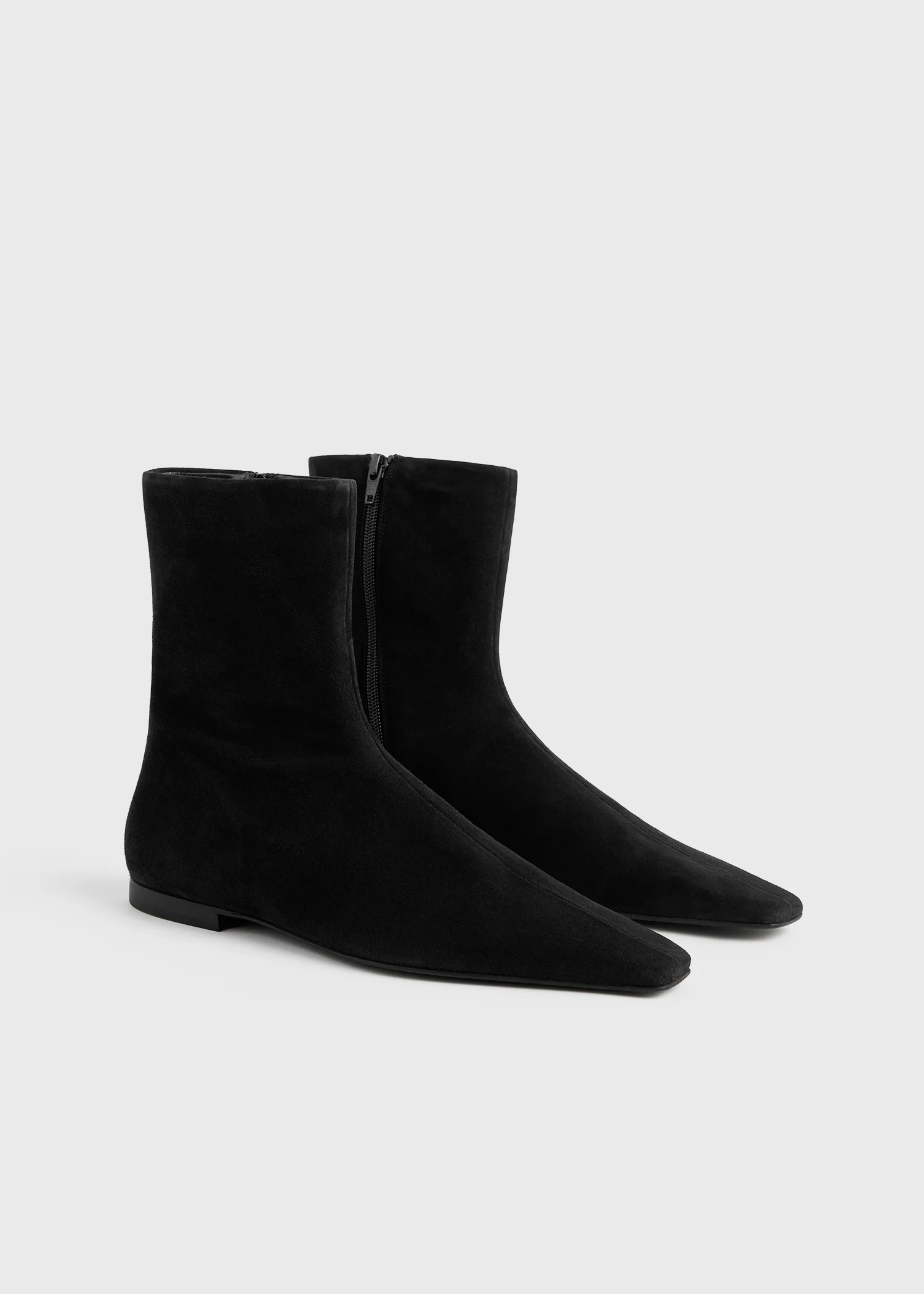 Zipped suede chelsea boots black - Image 7
